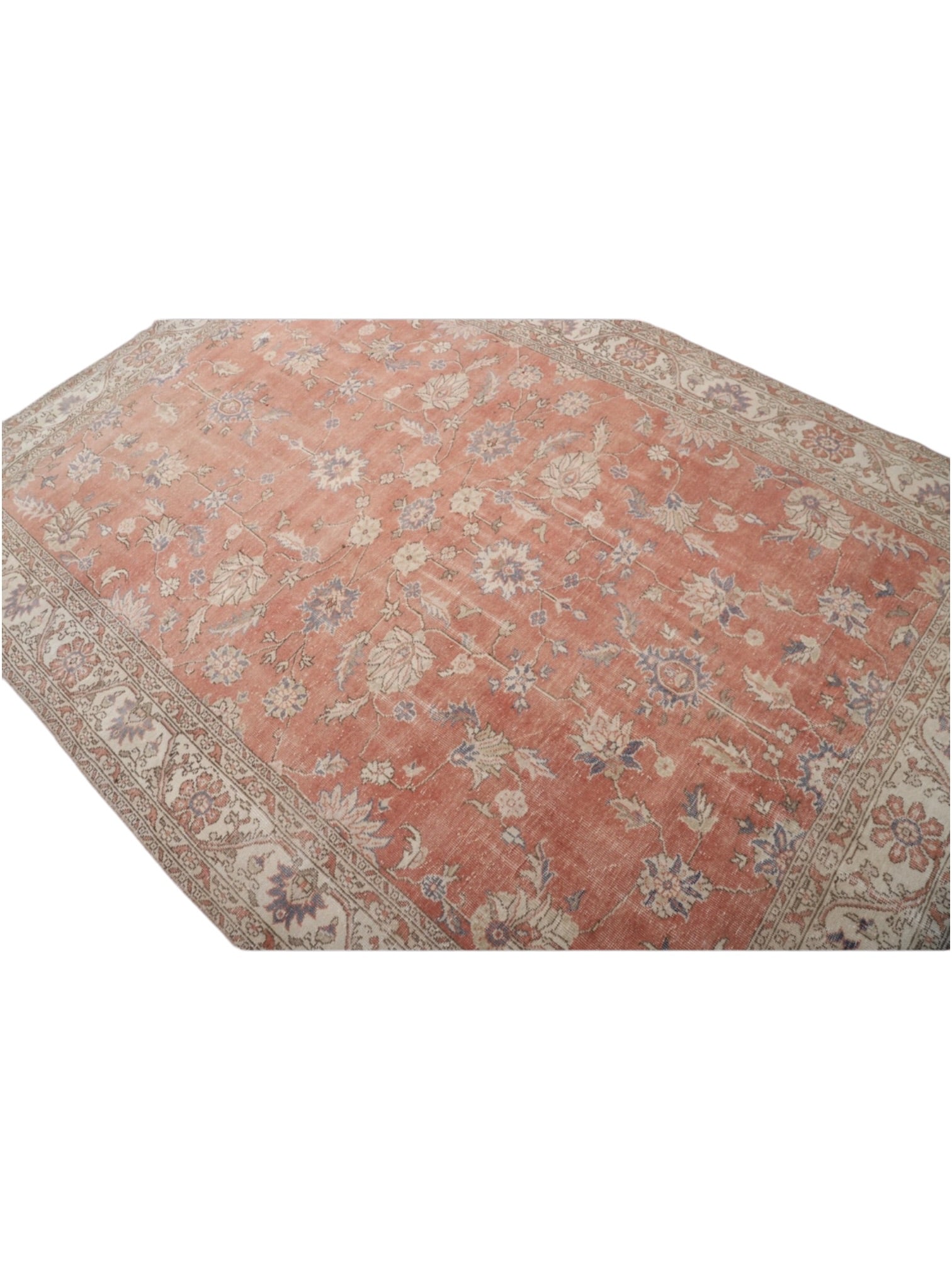 Rare Vintage Turkish Rug - Terracotta Garden Oushak (287cm x 202cm)