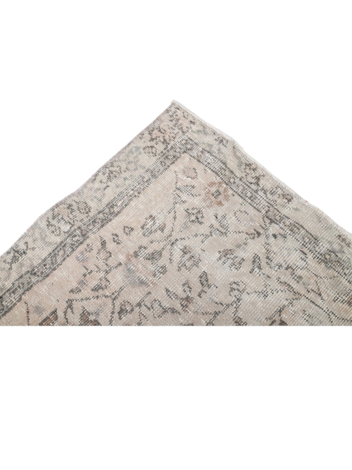 Vintage Turkish Rug - Ivory Floral Oushak (216cm x 123cm)