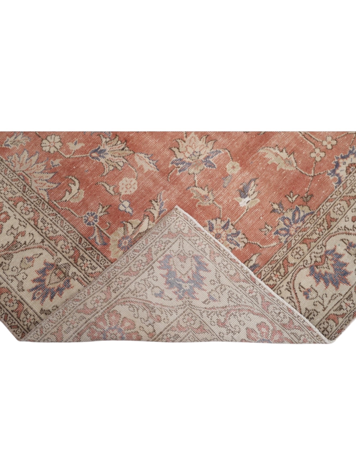 Rare Vintage Turkish Rug - Terracotta Garden Oushak (287cm x 202cm)