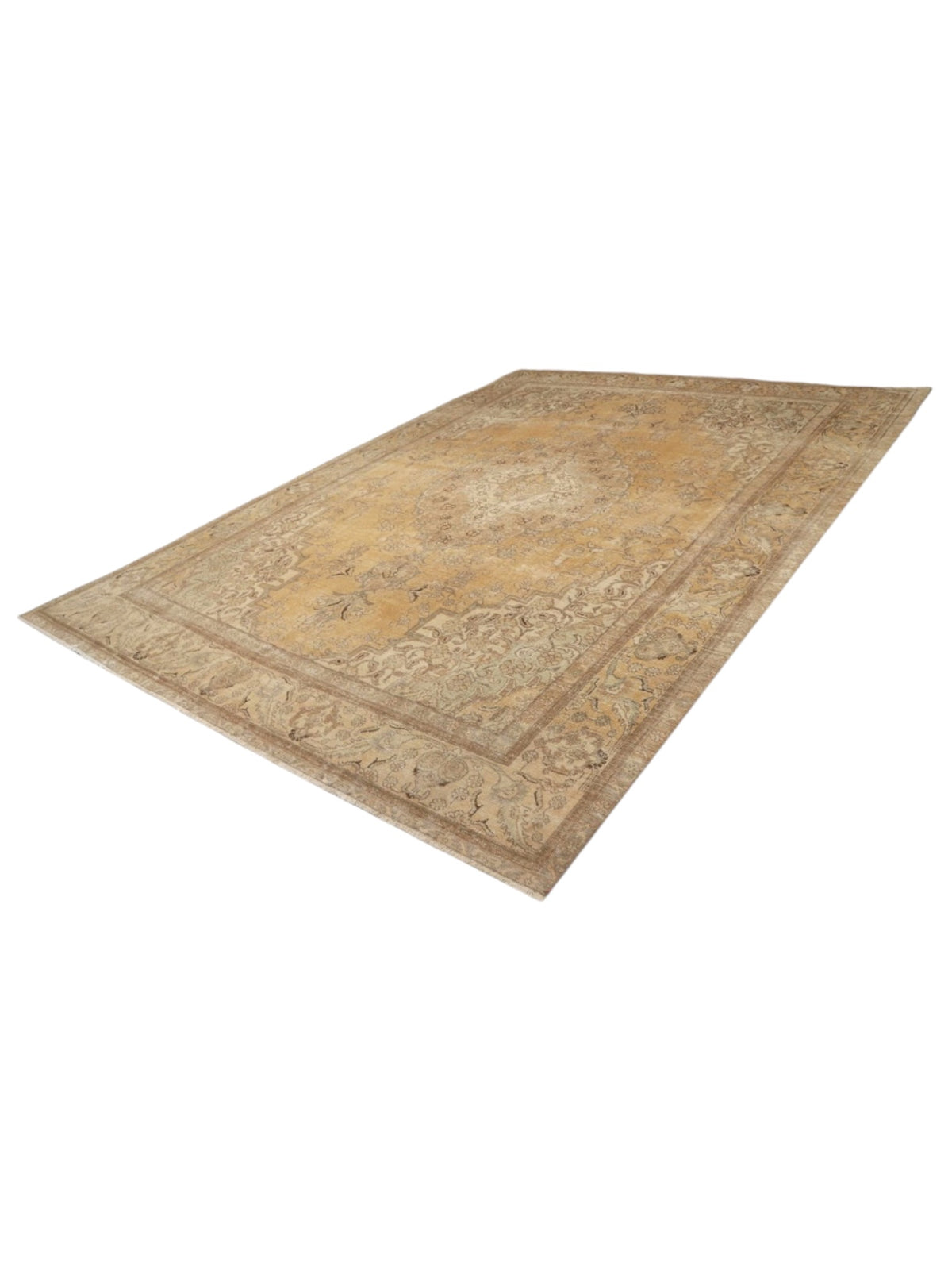 Rare 1950s Vintage Turkish Rug | Garden in the Sun Oushak - (380cm x 291cm)