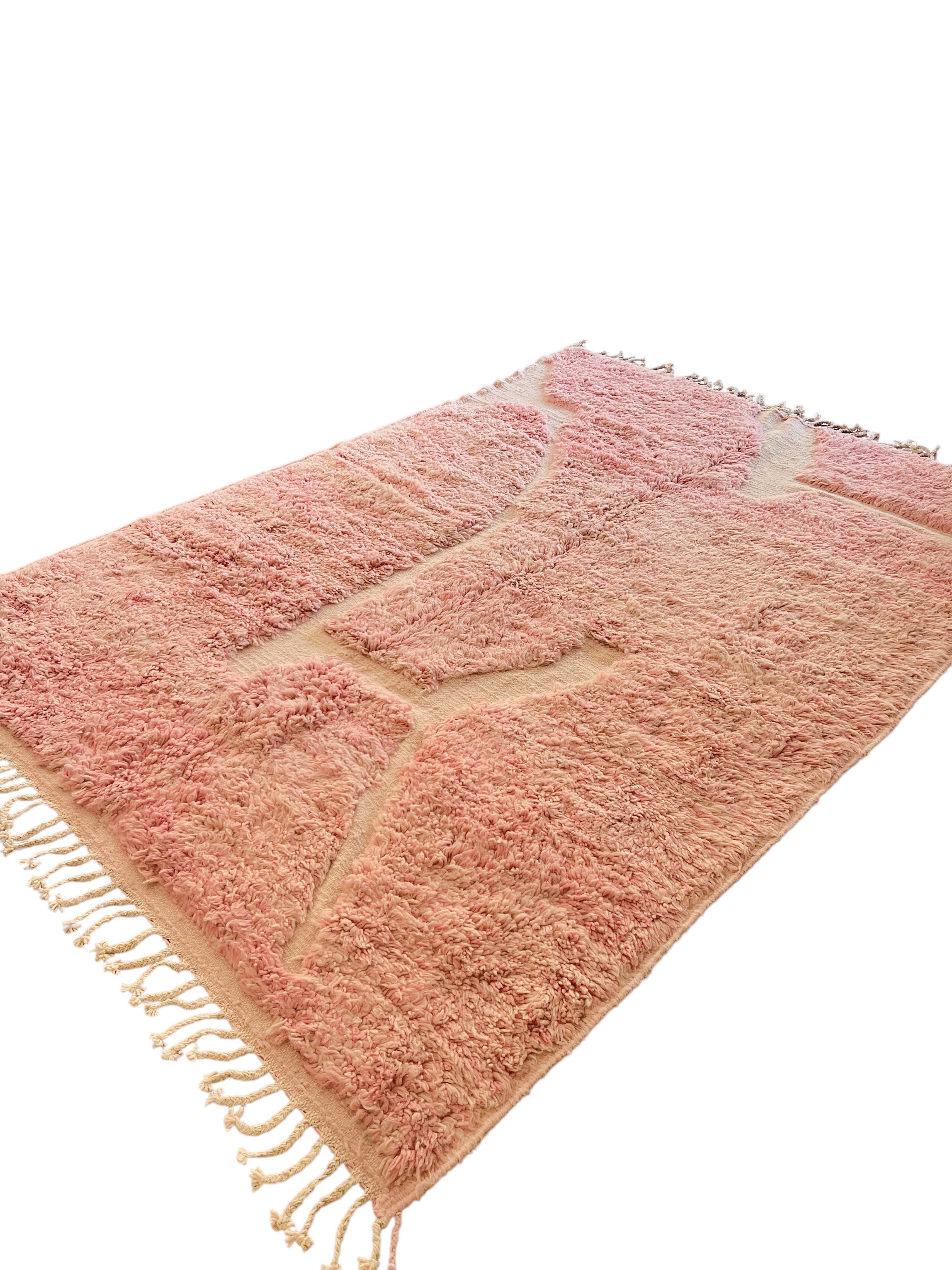 Original Moroccan Beni Ourain Wool Rug - Marrakech Rose 13 ( 300cm x 200cm )