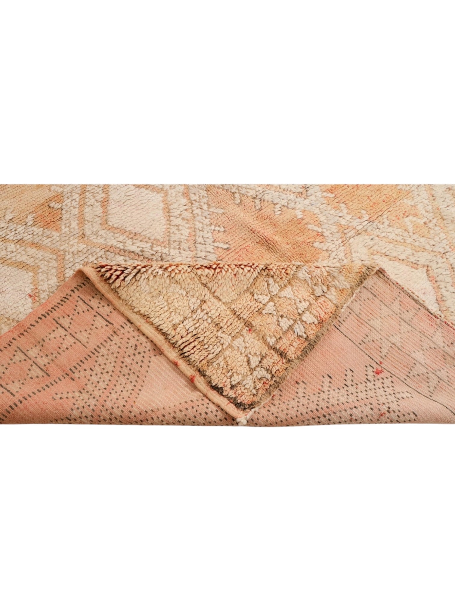 Vintage Moroccan Rug | 356cm x 176cm - Peach Diamond Boujaad