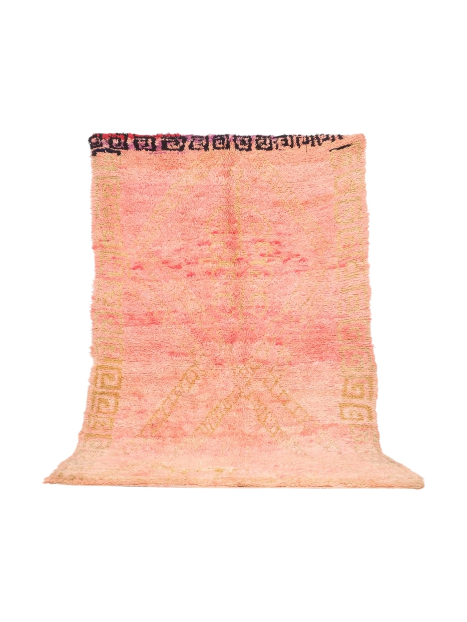 Vintage Moroccan Boujaad Rug | 251cm x 159cm - Blush Pink & Olive