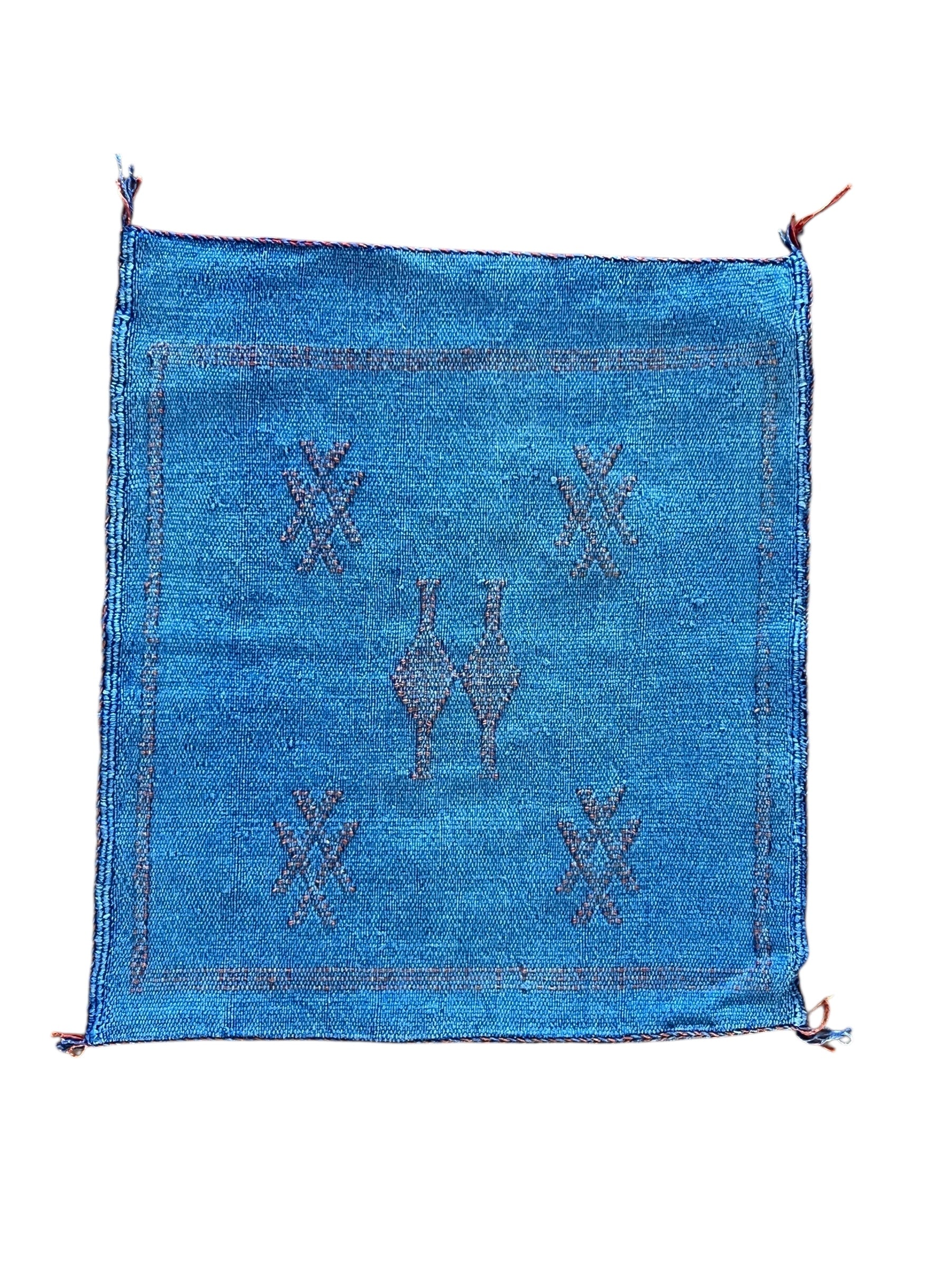 Moroccan Cactus Silk Cushion 50x50cm | Aegean Blue
