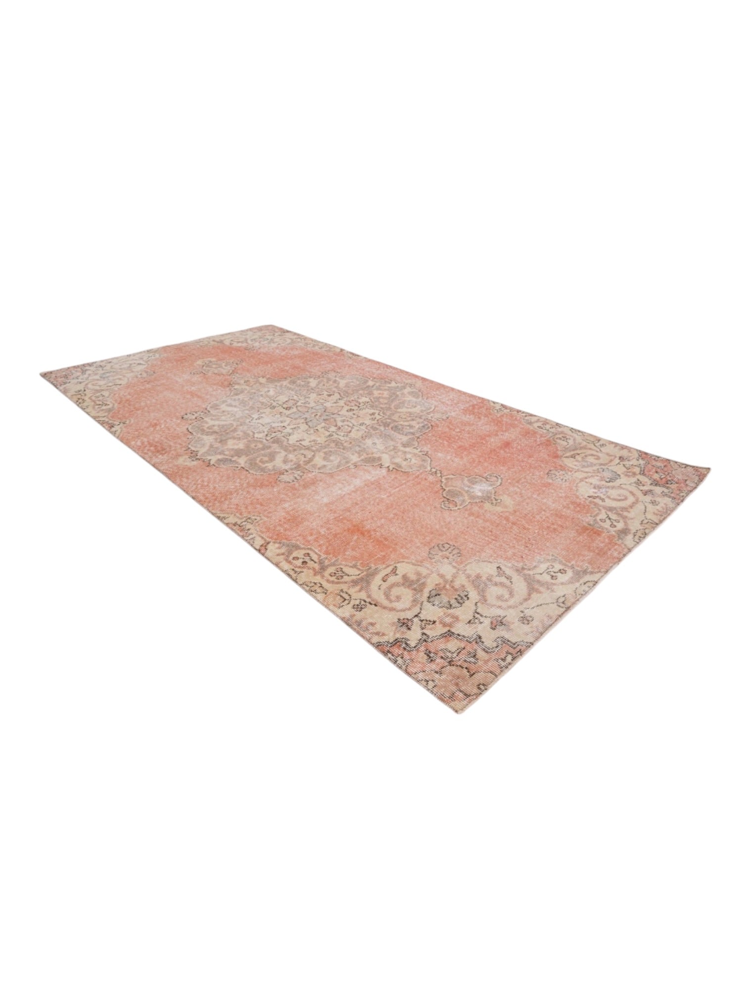 Vintage Turkish Rug - Terracotta Bloom Oushak (245cm x 125cm)