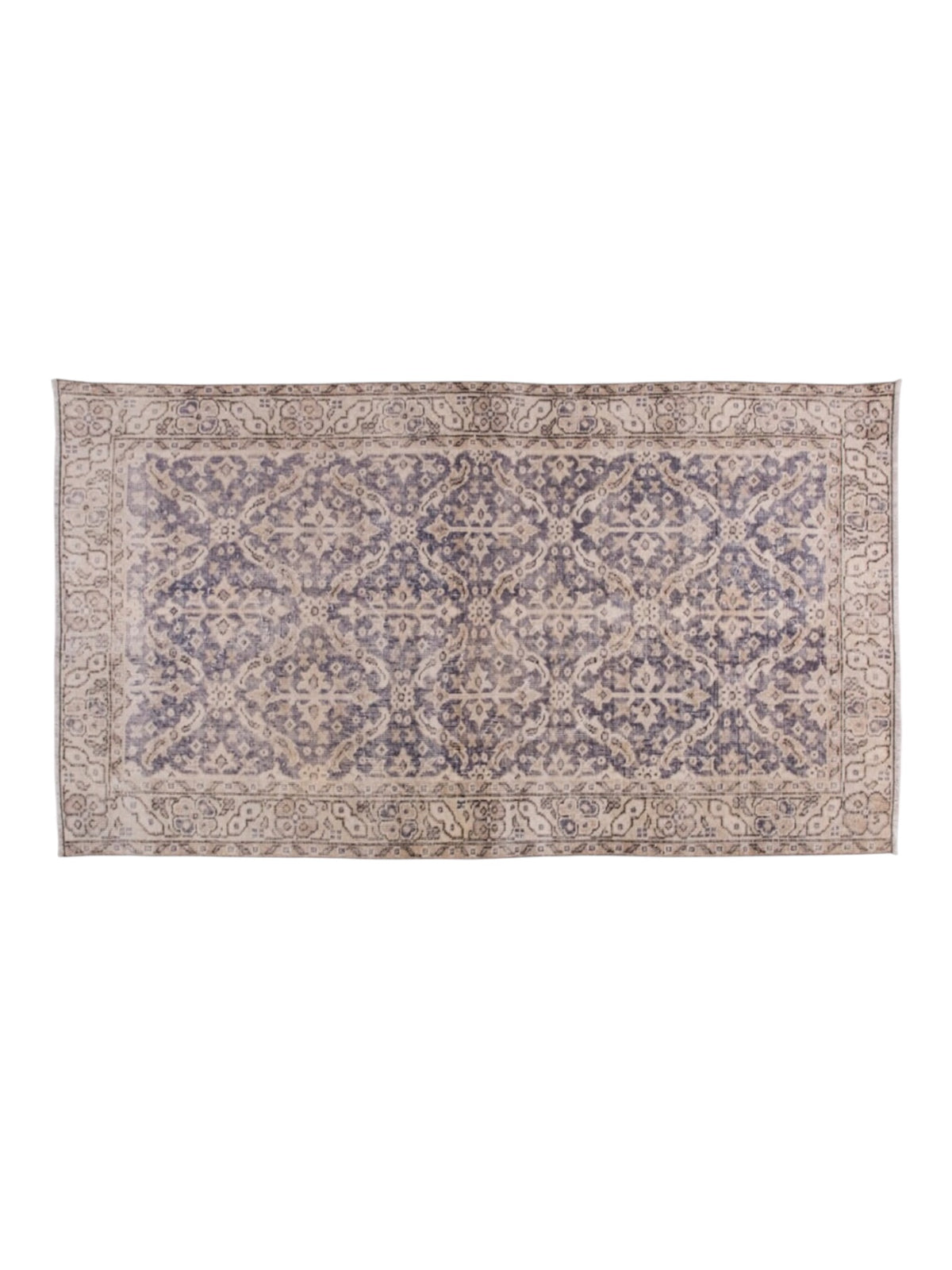Vintage Turkish Rug | Blue Reverie Oushak - (192cm x 116cm)