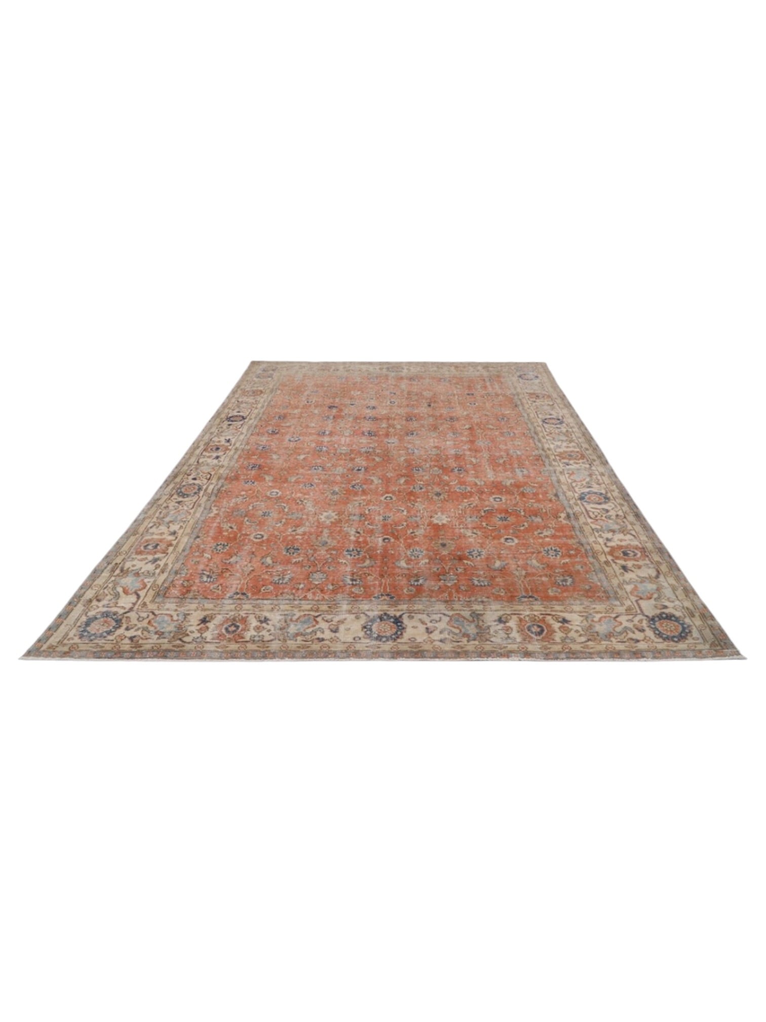 Rare Vintage Turkish Rug - Terracotta Bloom Oushak (310 cm x 223 cm)