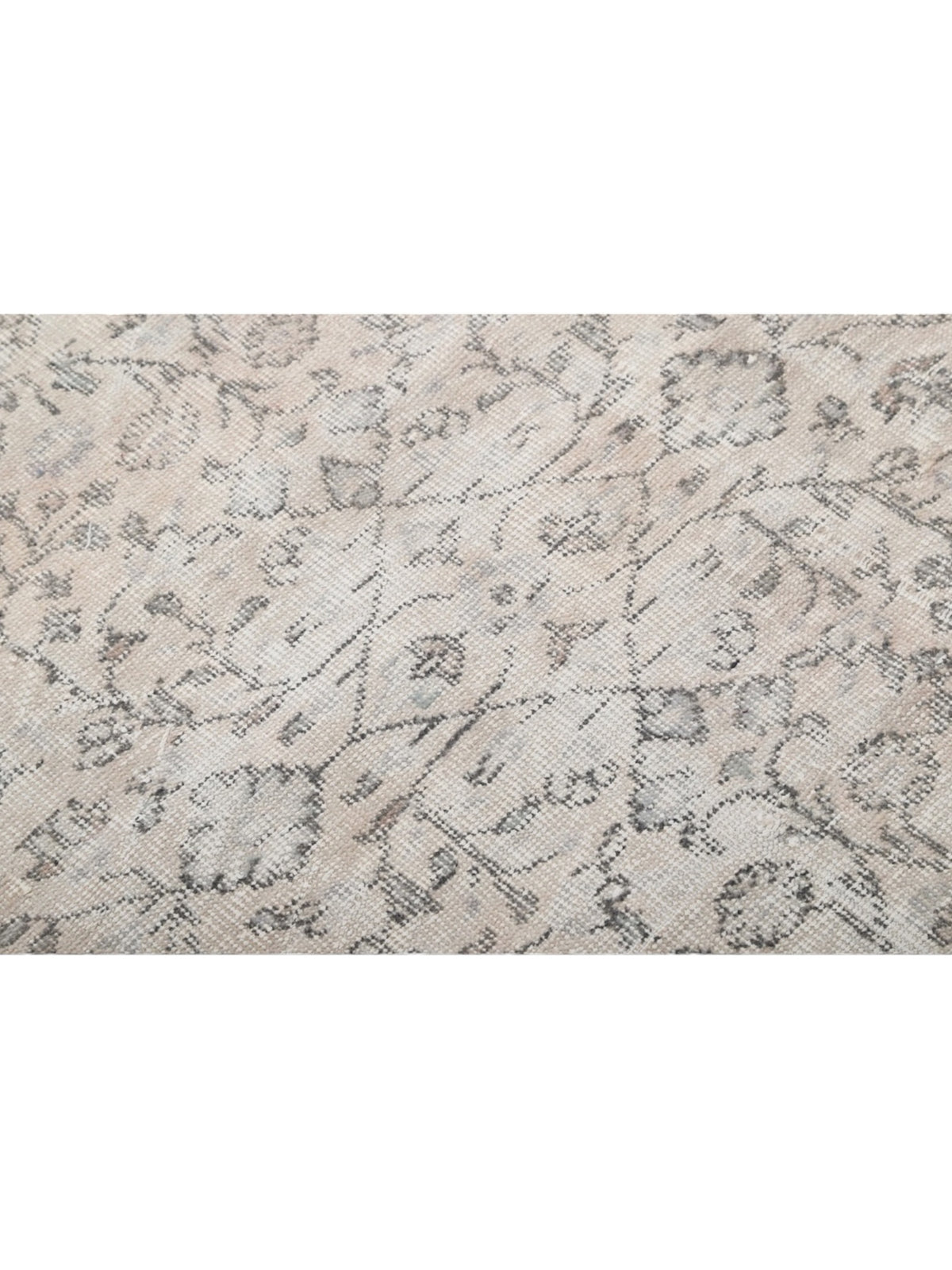Vintage Turkish Rug - Ivory Floral Oushak (216cm x 123cm)