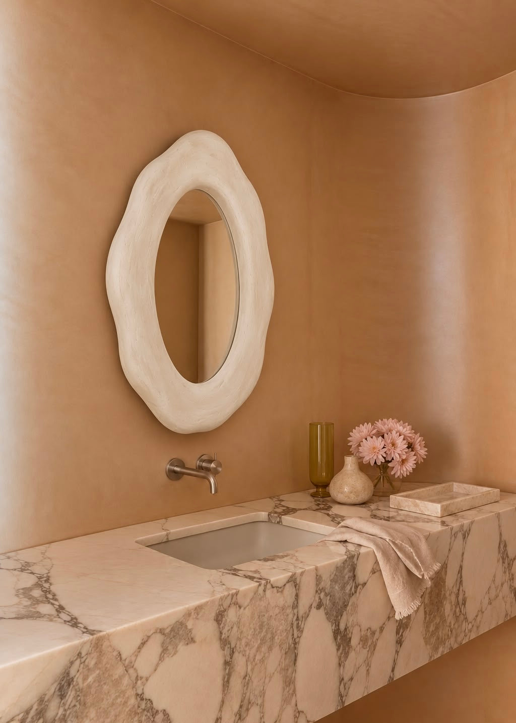 Paloma Mirror - Oval Plaster Wall Mirror | Pre Order End Nov