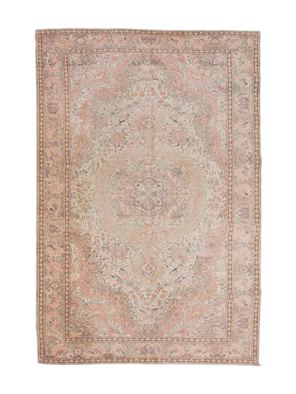 Rare 1960s Vintage Turkish Rug - Rose Garden Oushak (305cm x 200cm)