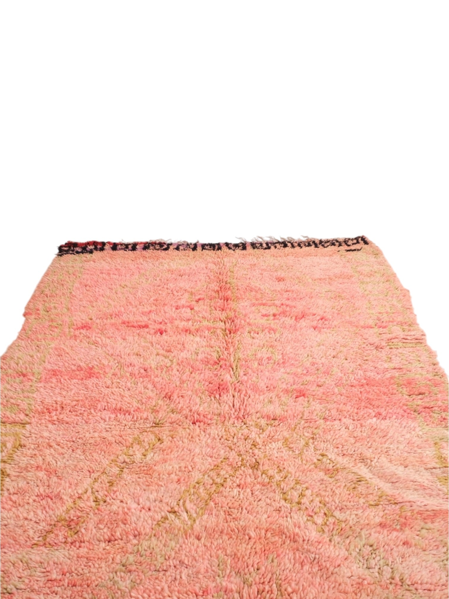 Vintage Moroccan Boujaad Rug | 251cm x 159cm - Blush Pink & Olive