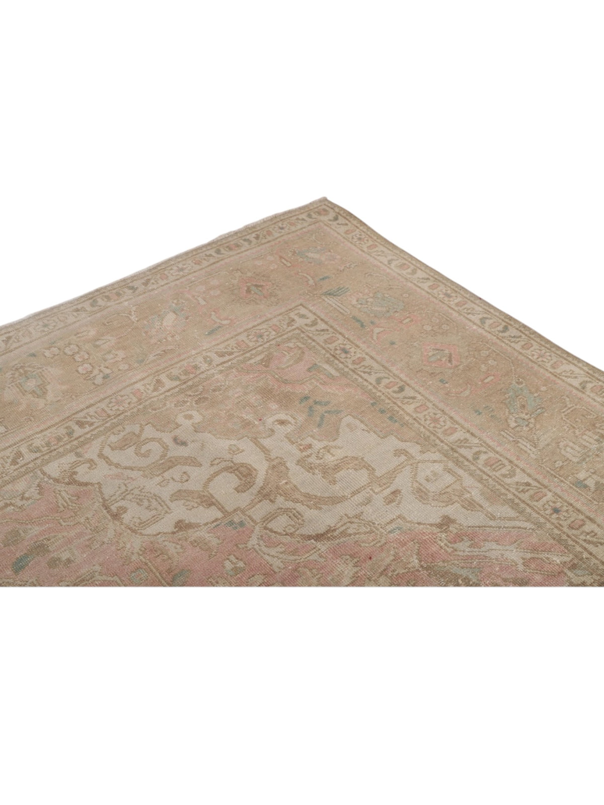 1960s Vintage Turkish Rug - Blush Garden Oushak (384cm x 291cm)