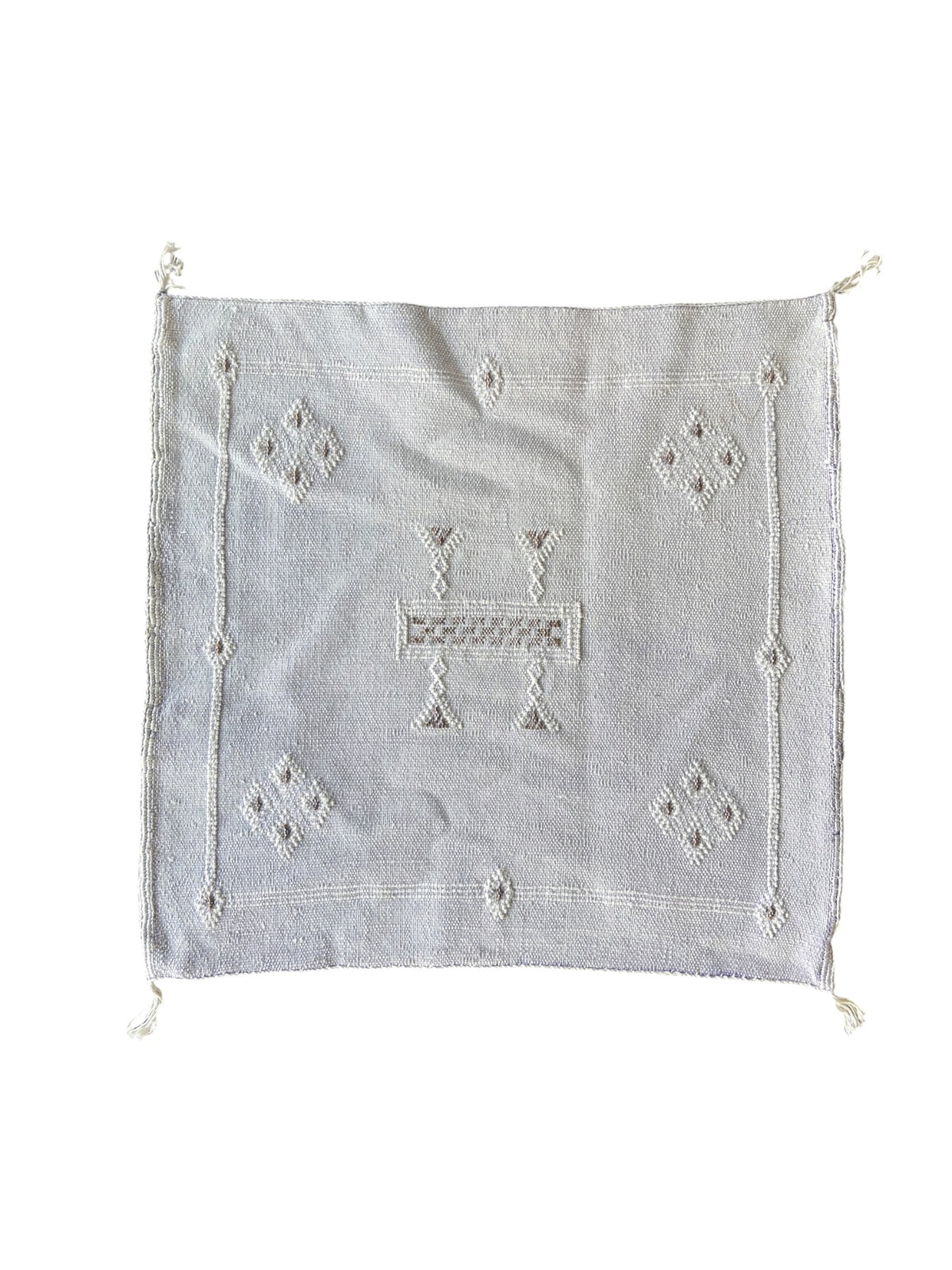 Moroccan Cactus Silk Cushion 50x50cm | Silver 08