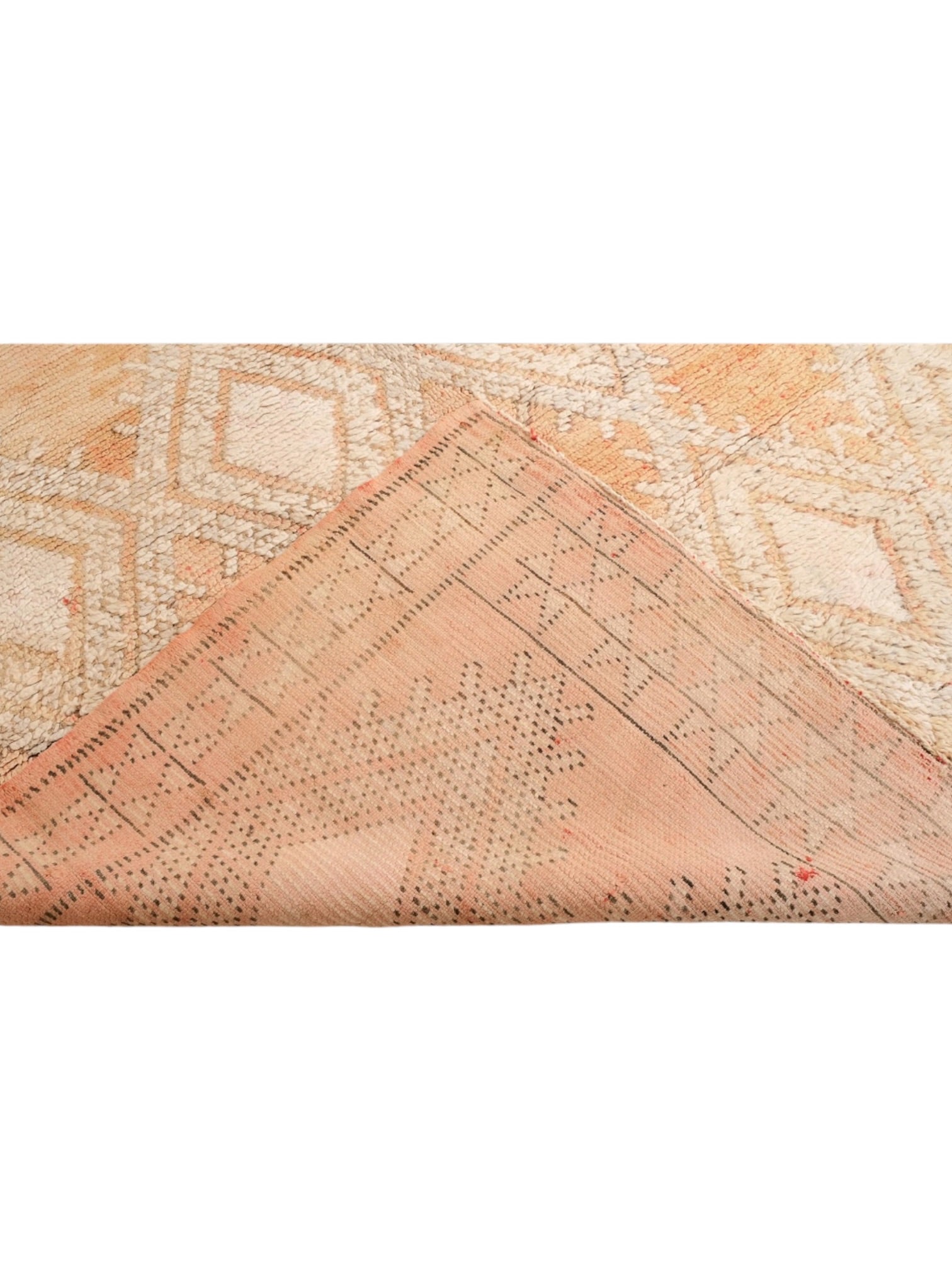 Vintage Moroccan Rug | 356cm x 176cm - Peach Diamond Boujaad