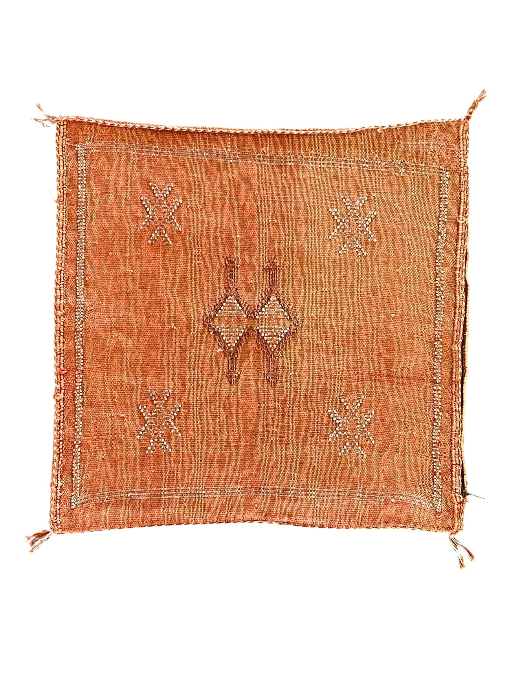 Moroccan Cactus Silk Cushion 50x50cm | Sunbaked Ochre