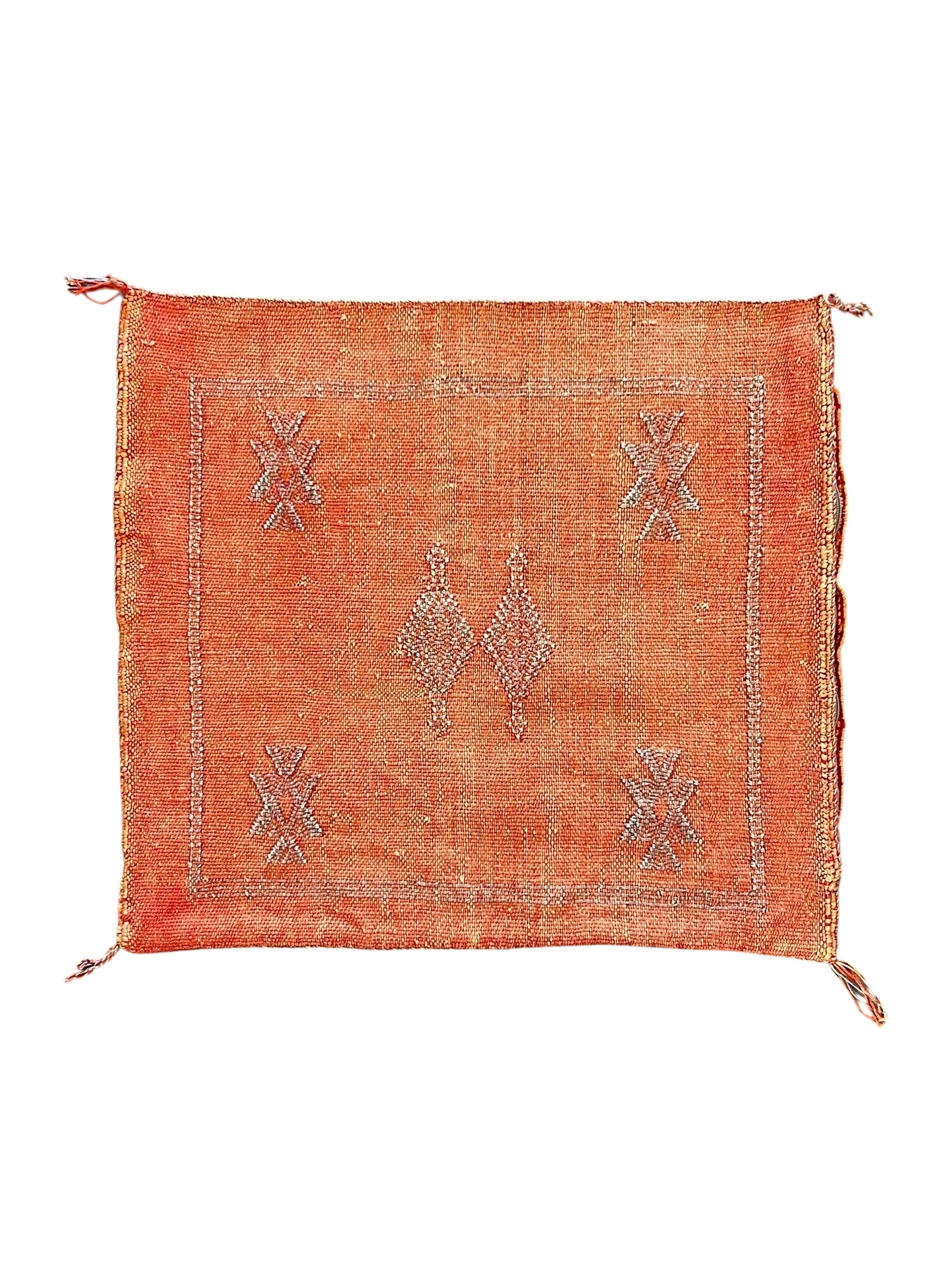 Moroccan Cactus Silk Cushion 50x50cm | Terracotta