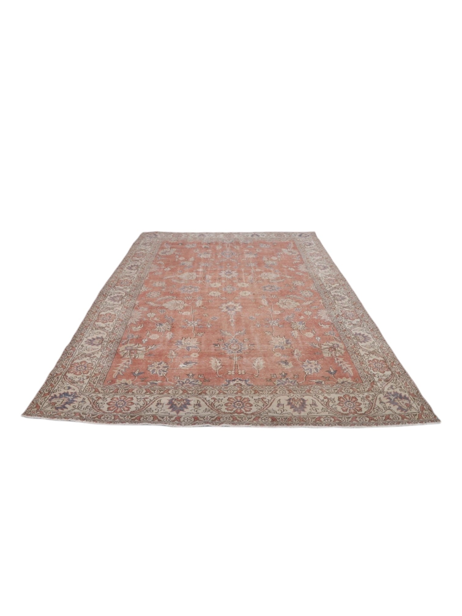 Rare Vintage Turkish Rug - Terracotta Garden Oushak (287cm x 202cm)