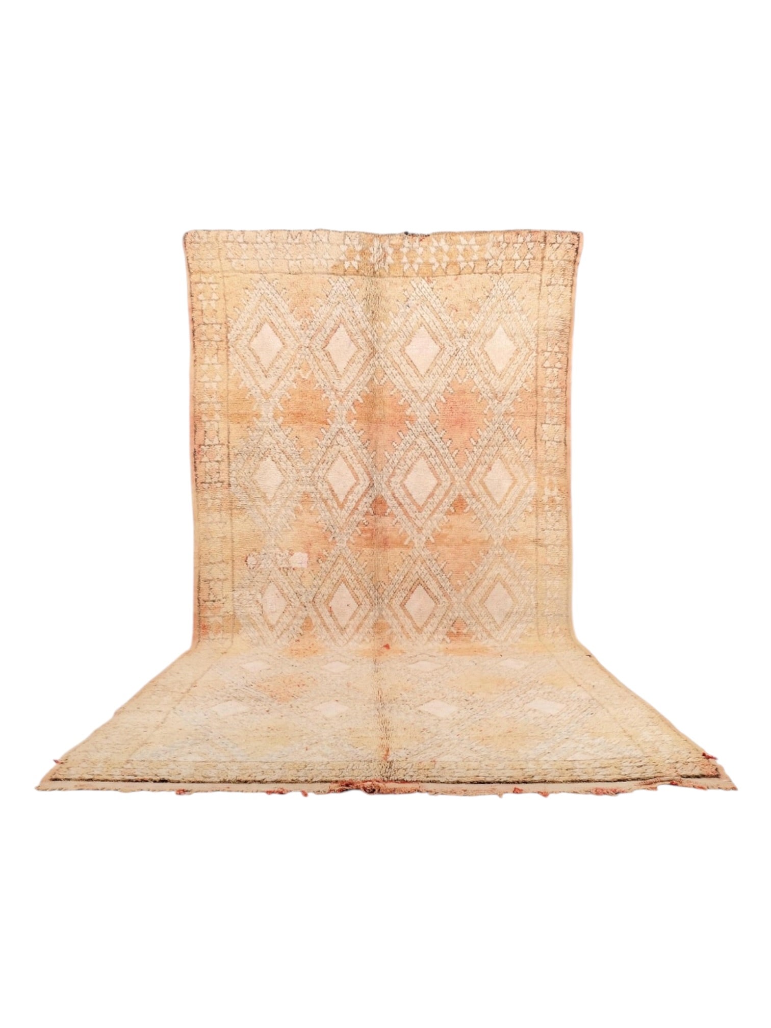 Vintage Moroccan Rug | 356cm x 176cm - Peach Diamond Boujaad