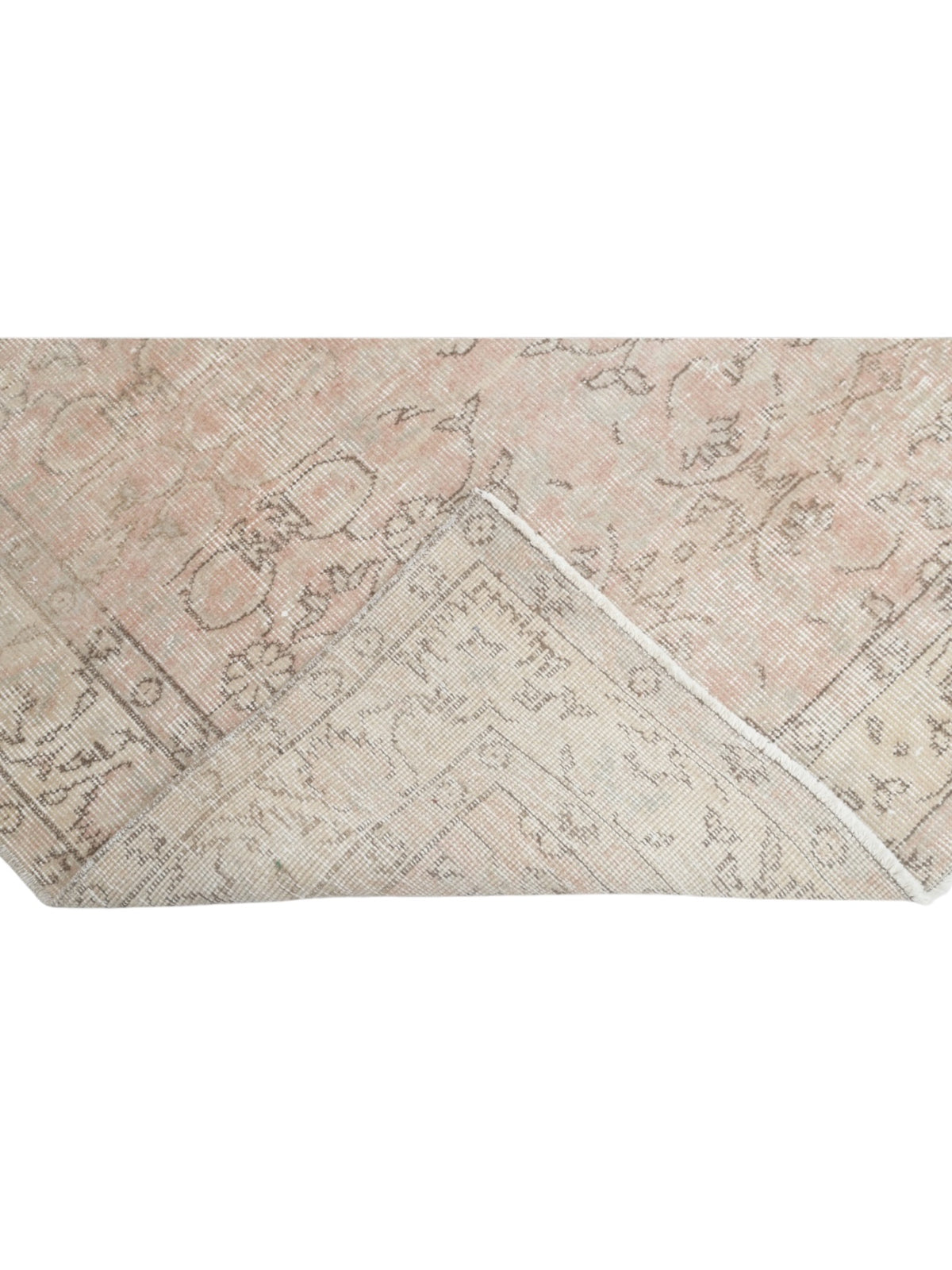 Vintage Turkish Rug - Pink Flowers Oushak (197cm x 120cm)