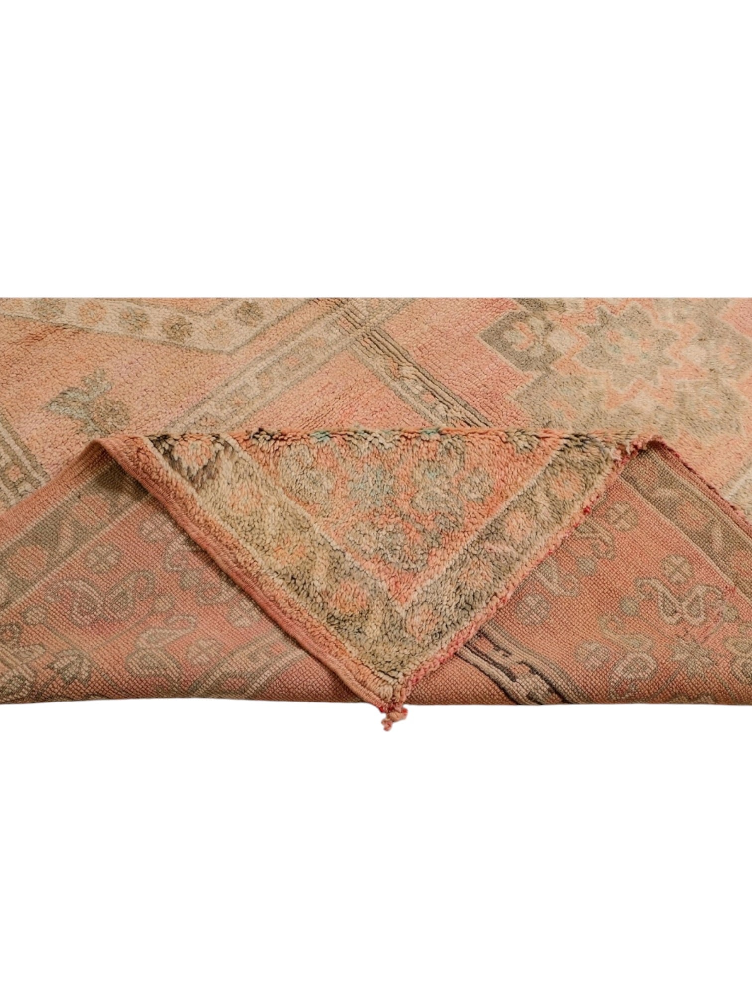 Vintage Moroccan Rug | 325cm x 188cm - Faded Pink Boujaad