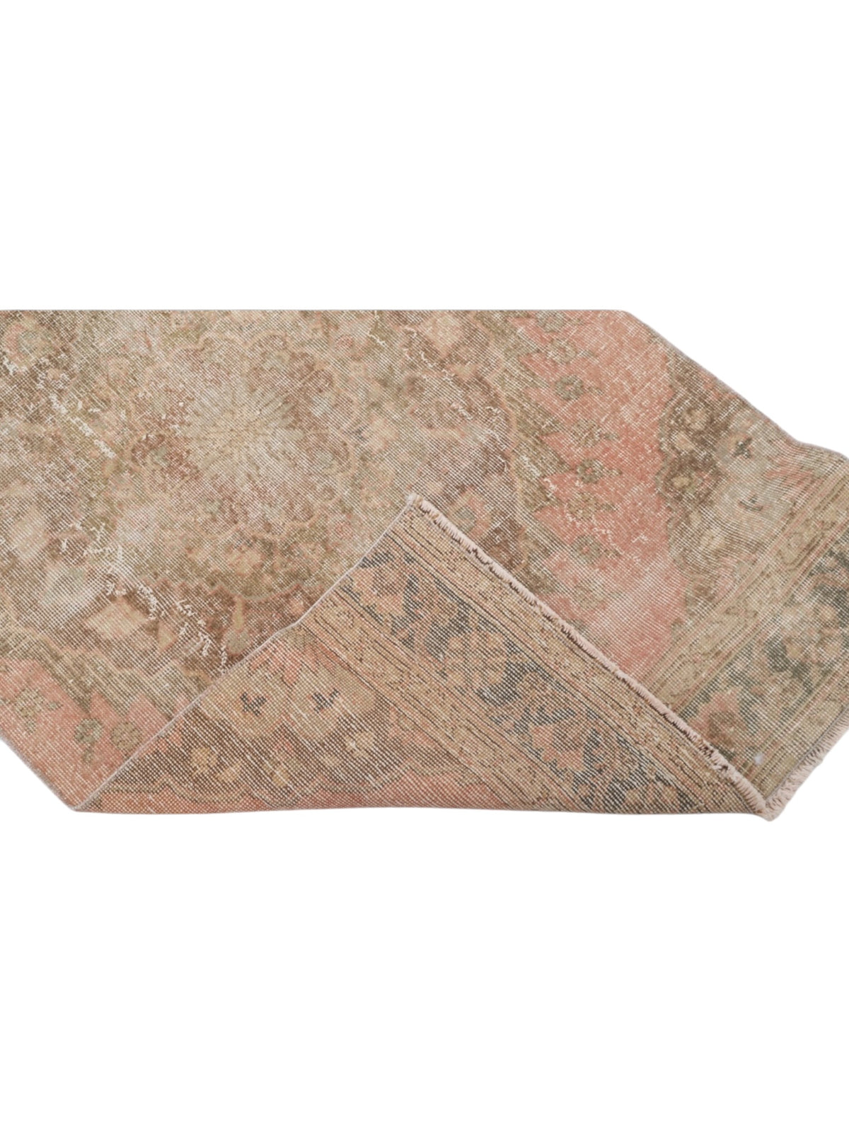 Handwoven Wool Anatolian Runner Rug | Vintage Turkish Oushak (384cm x 100cm)