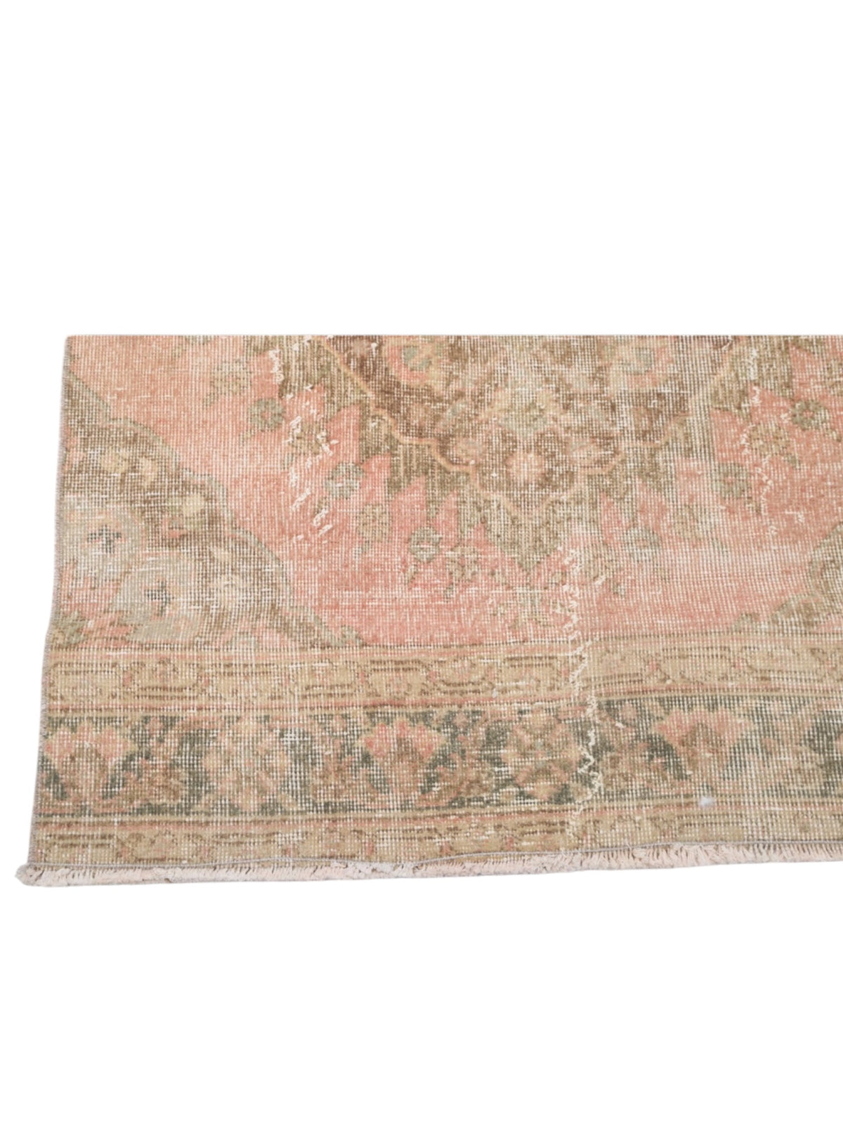 Handwoven Wool Anatolian Runner Rug | Vintage Turkish Oushak (384cm x 100cm)