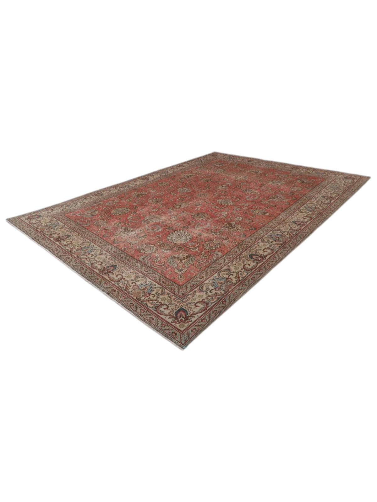 Rare 1960s Vintage Turkish Rug - Rose Garden Oushak (382cm x 295cm)