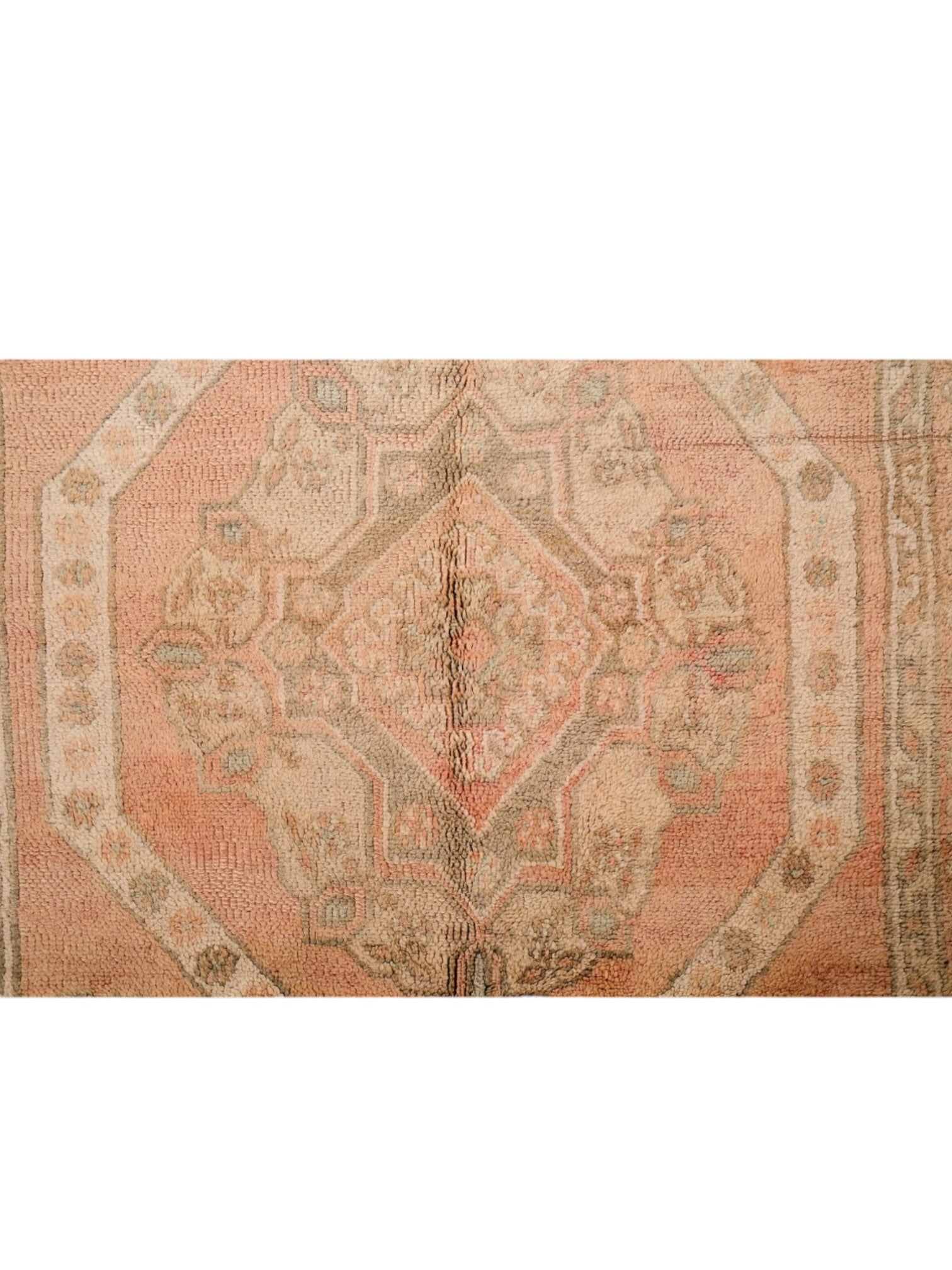 Vintage Moroccan Rug | 325cm x 188cm - Faded Pink Boujaad