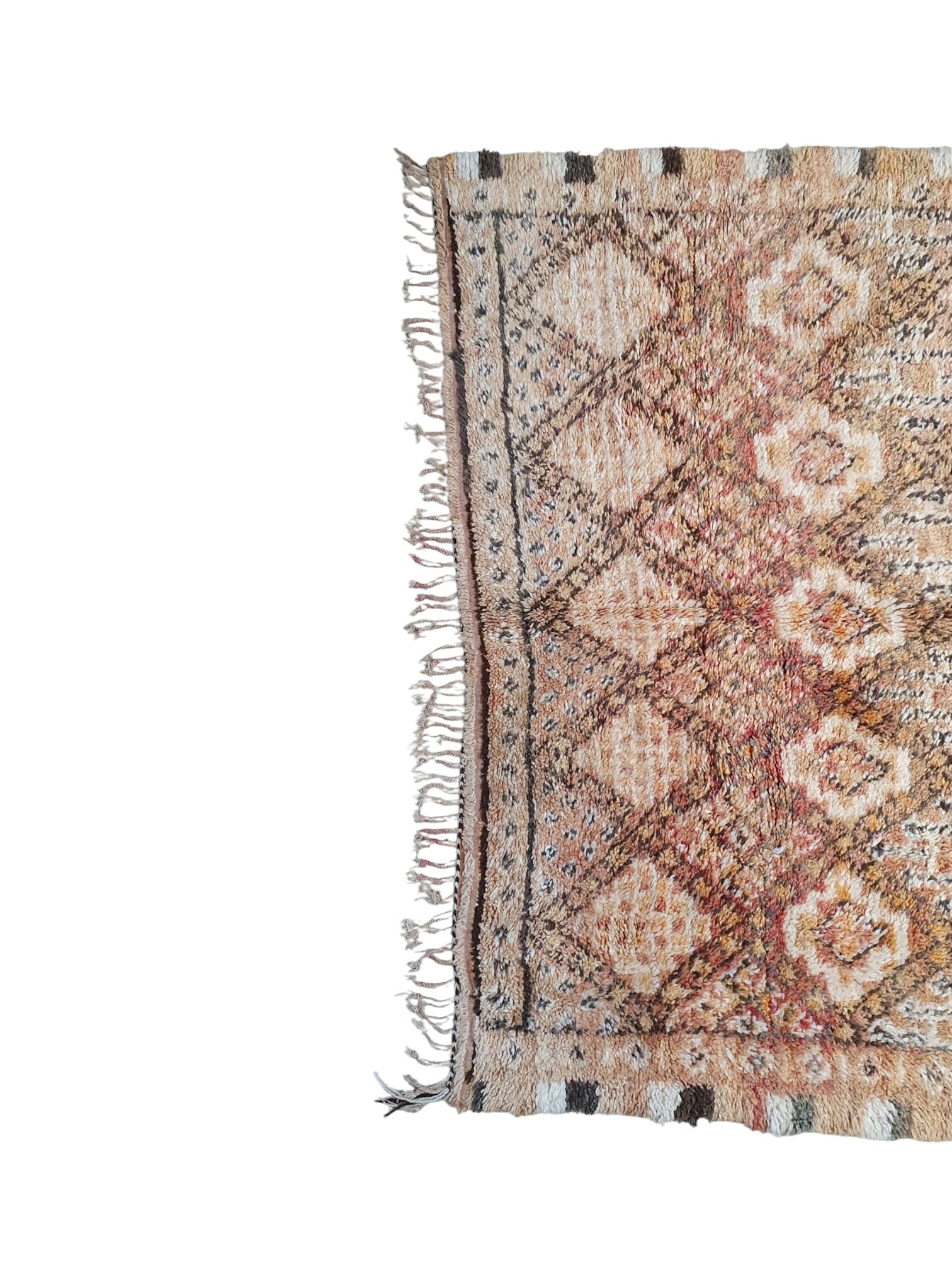 Vintage Moroccan Beni Ourain Rug | 387cm x 193cm - Beni Rose