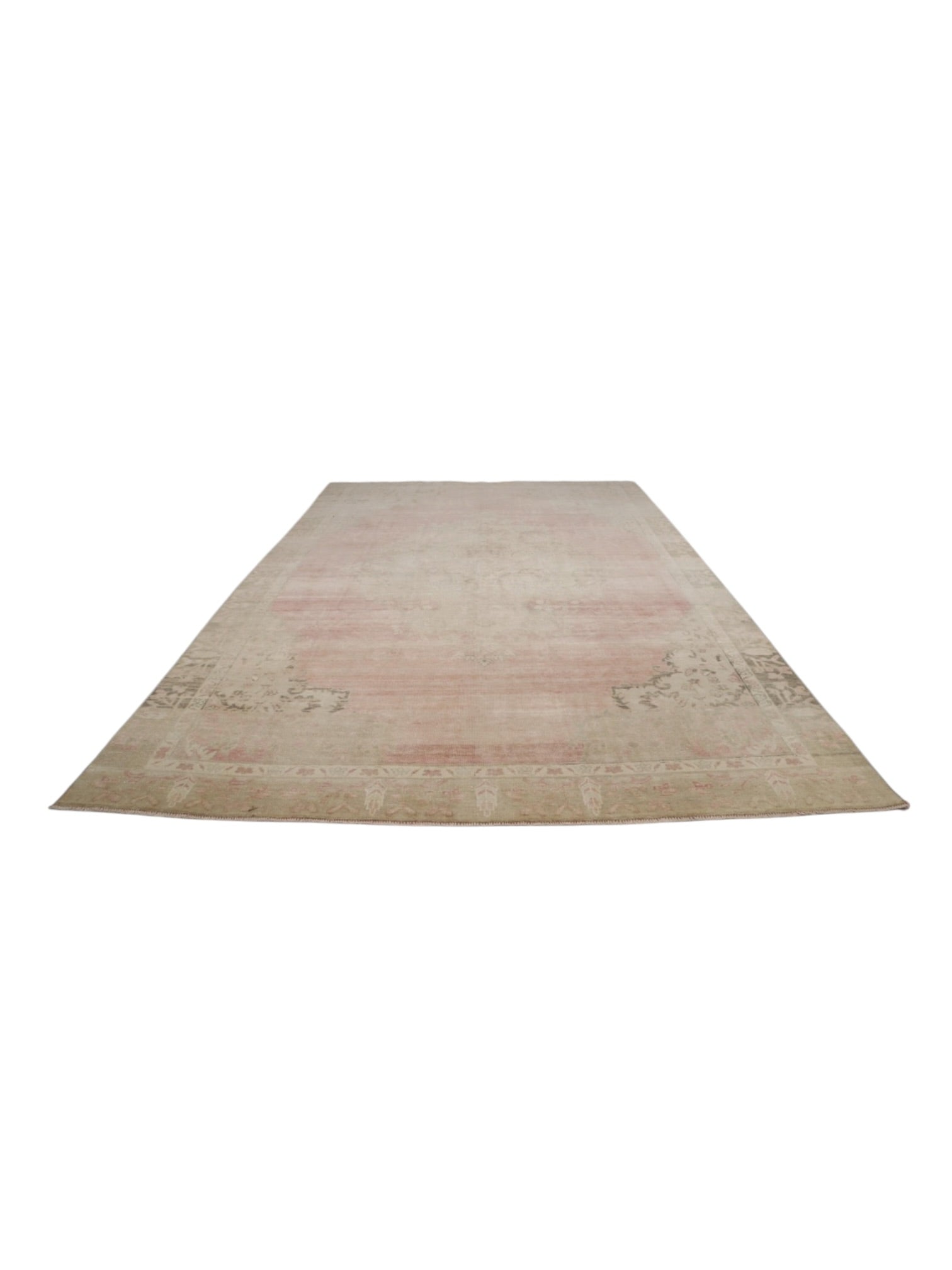 Vintage Turkish Rug - Rosé Jardin Oushak (358cm x 270cm)