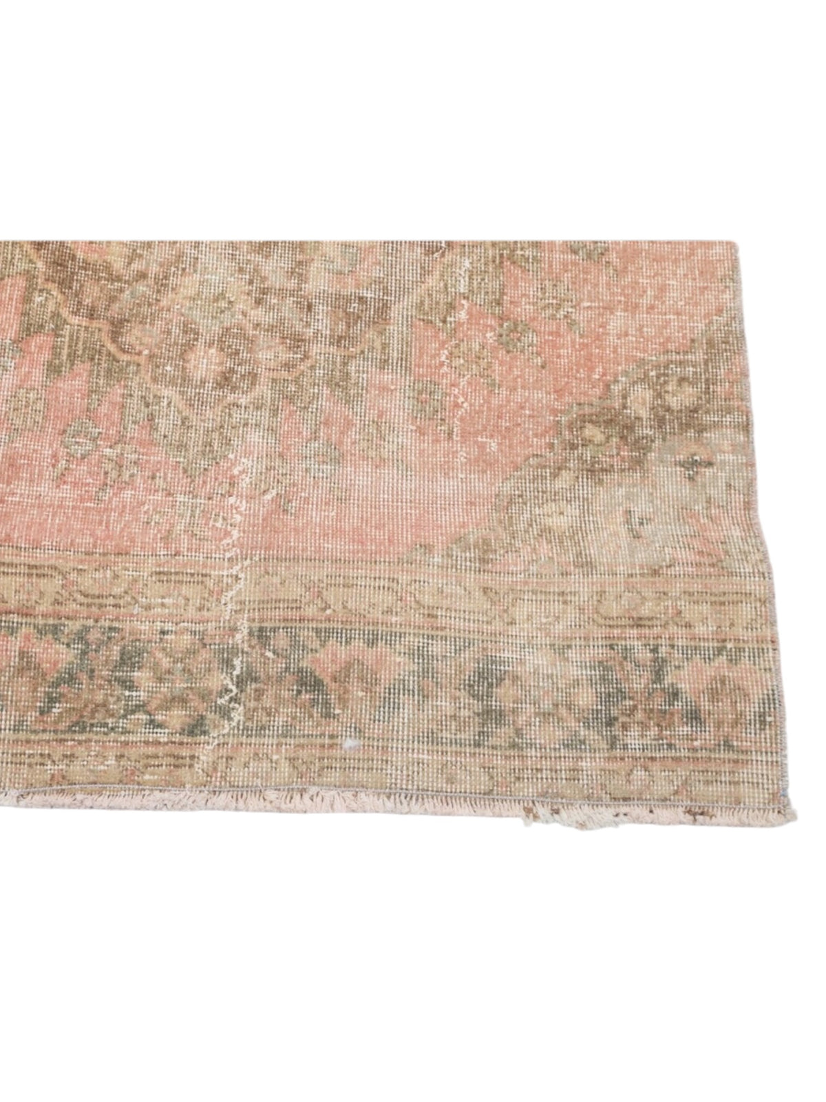 Handwoven Wool Anatolian Runner Rug | Vintage Turkish Oushak (384cm x 100cm)