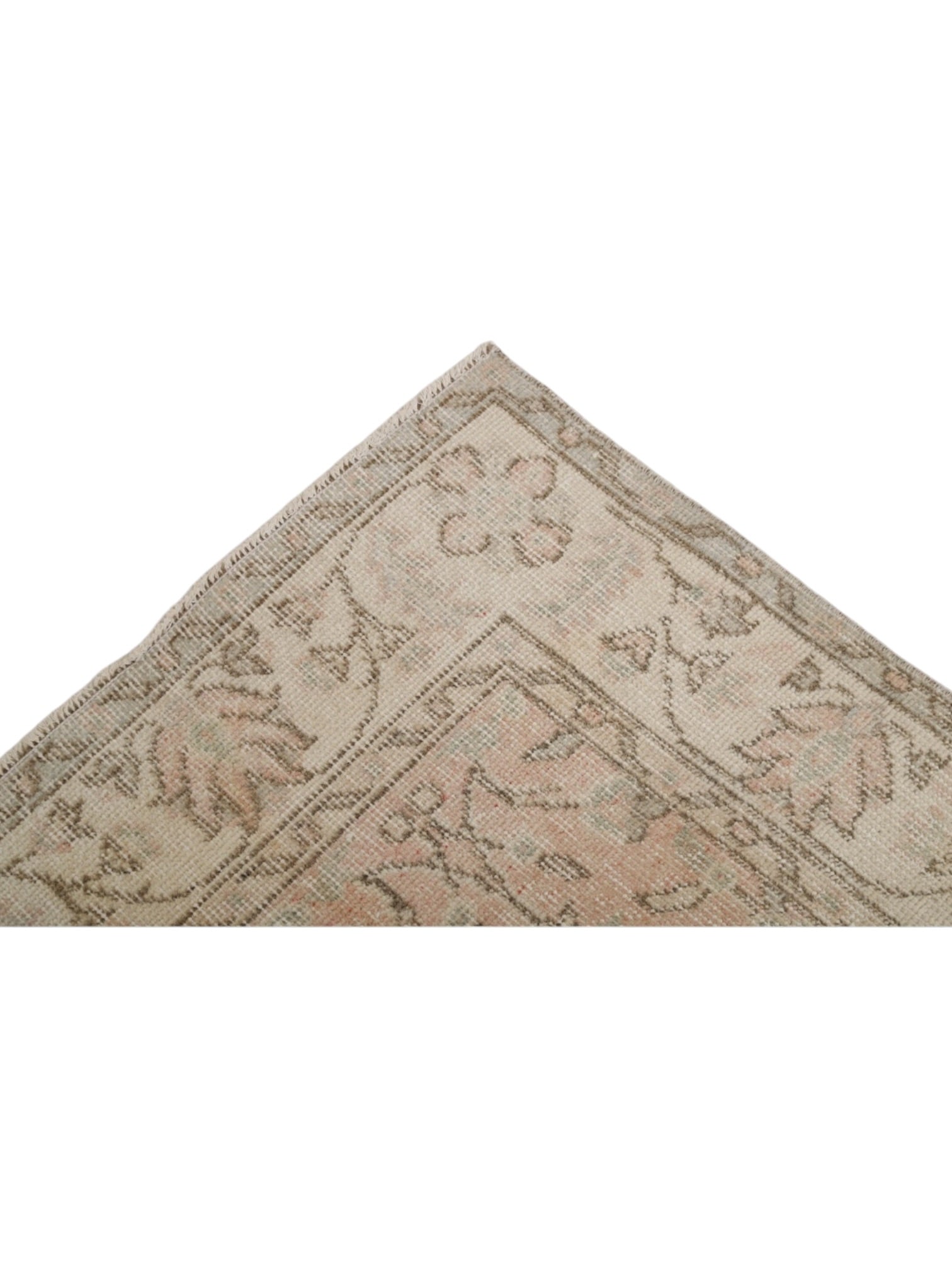 Vintage Turkish Rug - Blush Blossom Oushak (204cm x 119cm)
