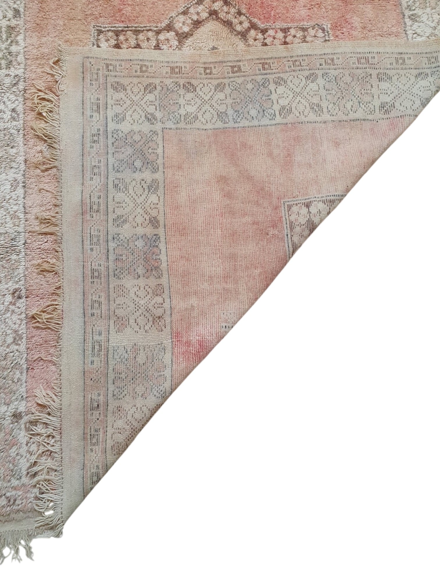 Vintage Moroccan Rug | 370cm x 168cm - Vintage Pink Boujaad