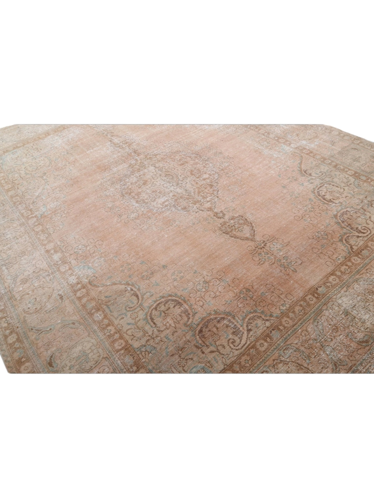 Rare 1960s Vintage Turkish Rug - Blush Mirage Oushak (381cm x 291cm)