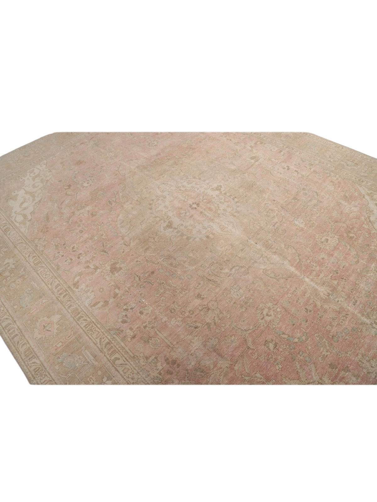1960s Vintage Turkish Rug - Blush Garden Oushak (384cm x 291cm)