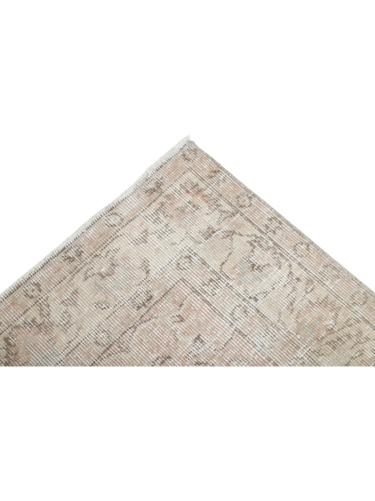 Vintage Turkish Rug - Pink Flowers Oushak (197cm x 120cm)