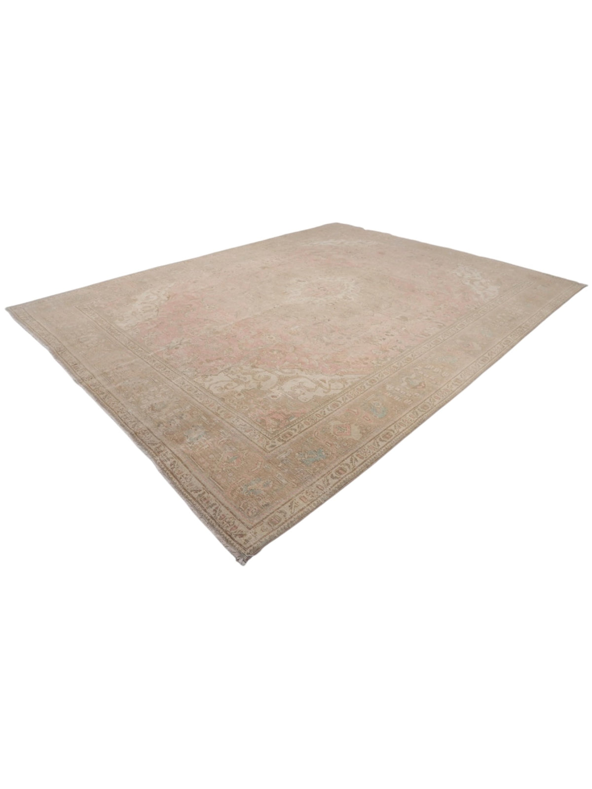 1960s Vintage Turkish Rug - Blush Garden Oushak (384cm x 291cm)