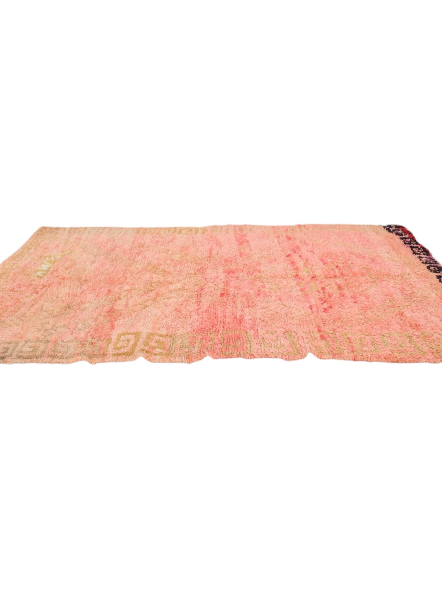Vintage Moroccan Boujaad Rug | 251cm x 159cm - Blush Pink & Olive