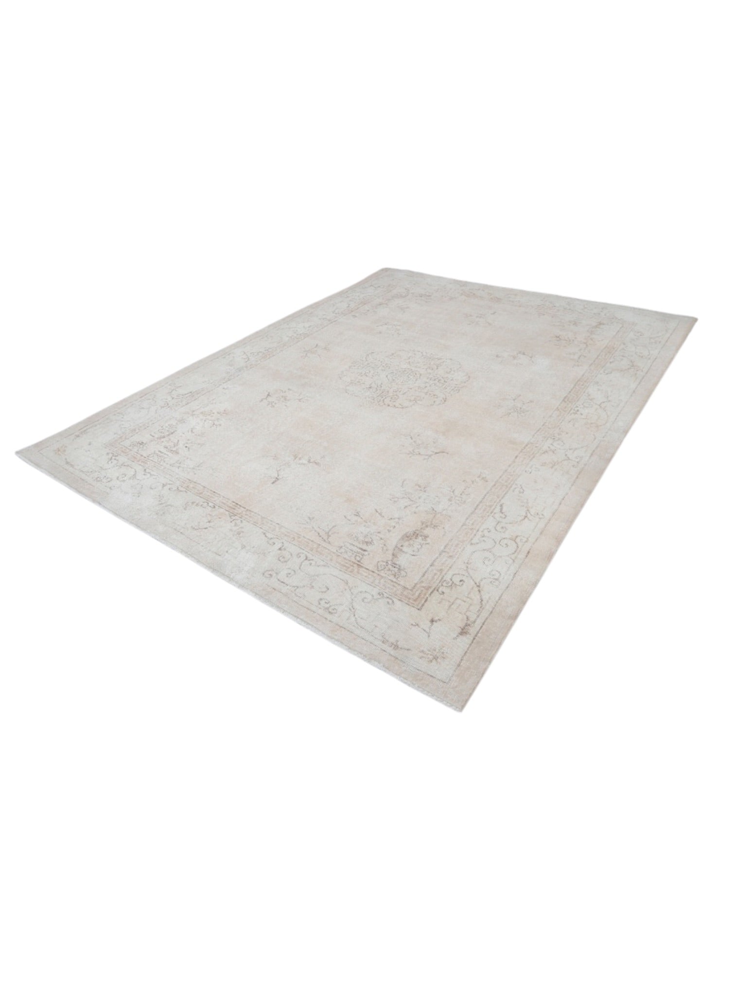 Vintage Turkish Rug - Faded Pearl Oushak (294cm x 217cm)