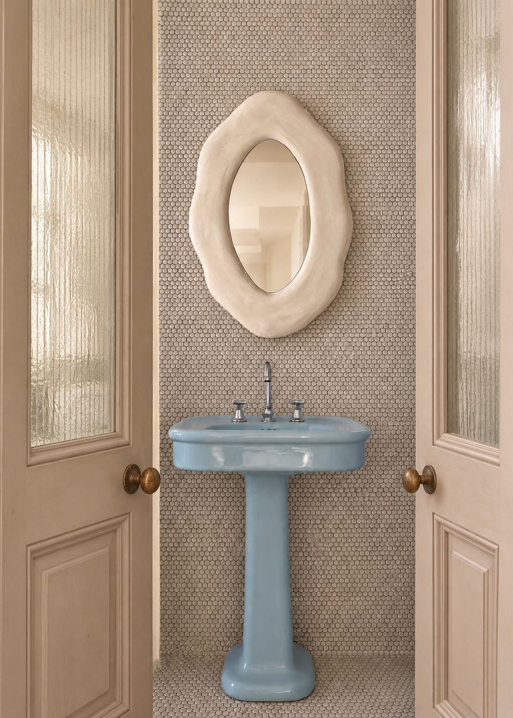 Paloma Mirror - Oval Plaster Wall Mirror | Pre Order End Nov