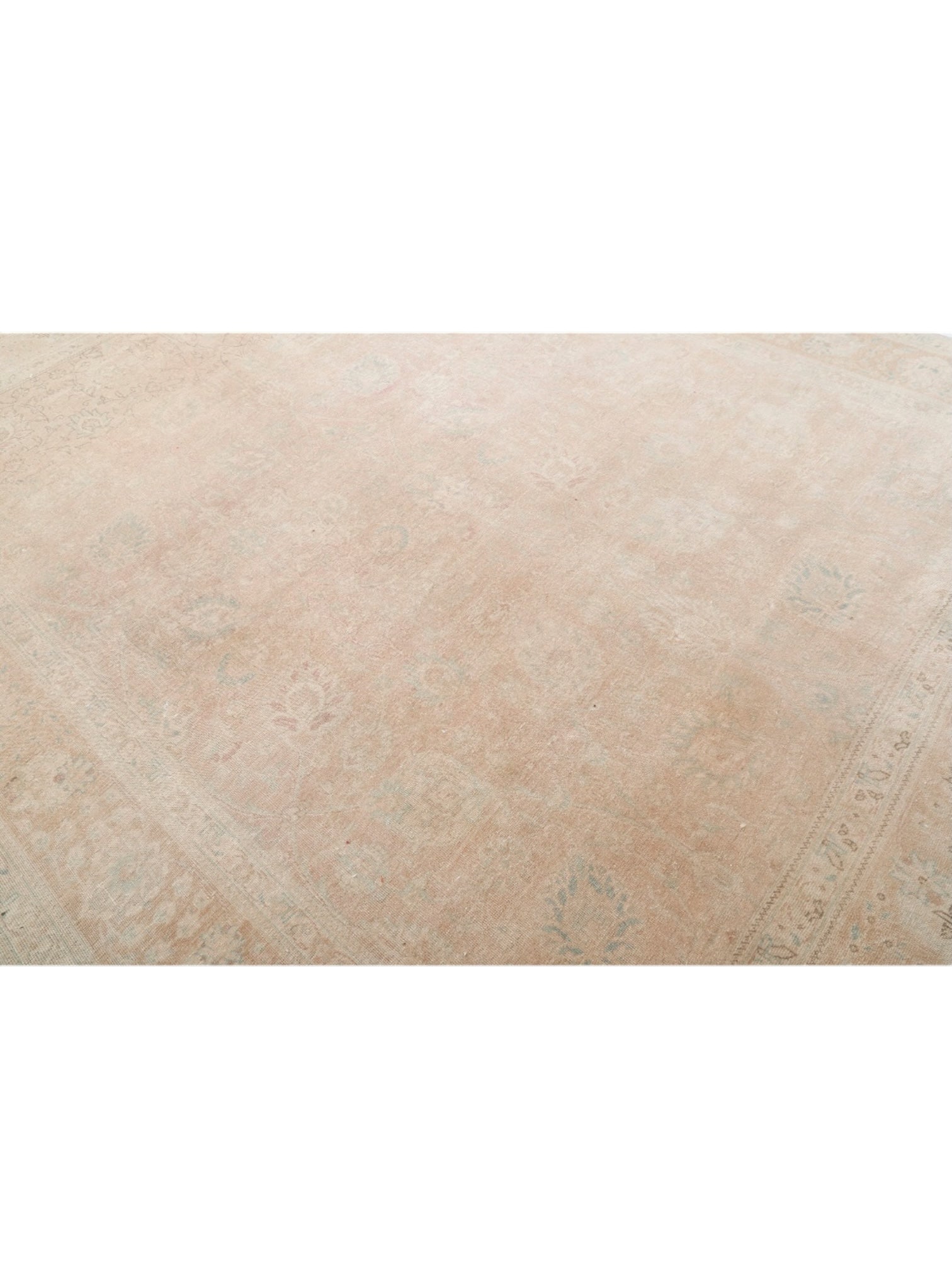 Oversized Neutral Vintage Turkish Rug - Jardin Blush Oushak (384cm x 303cm)