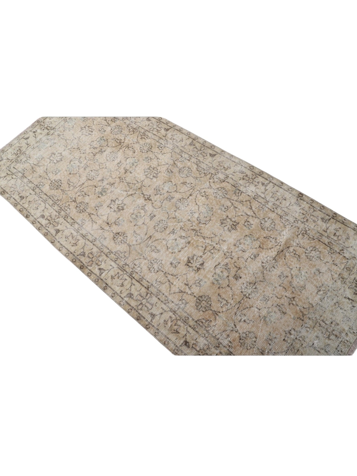 Vintage Turkish Rug - Floral Oushak (198cm x 93cm)