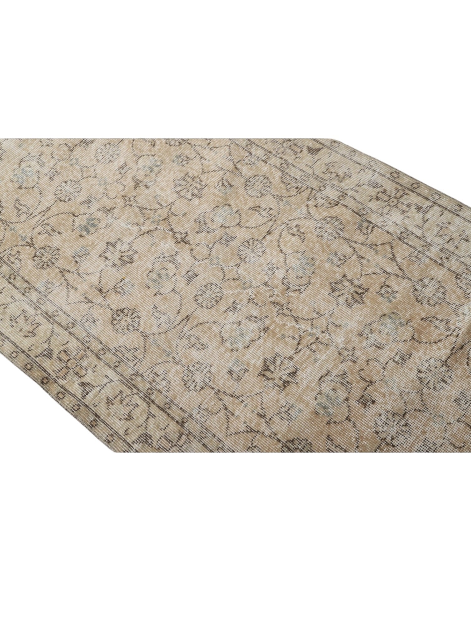 Vintage Turkish Rug - Floral Oushak (198cm x 93cm)