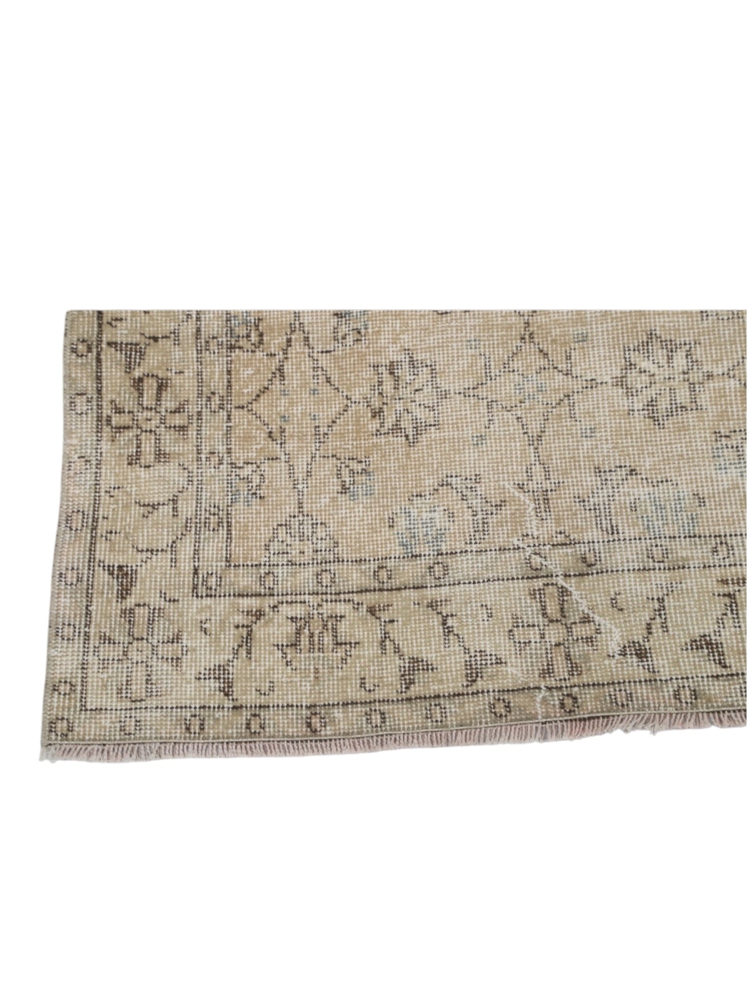 Vintage Turkish Rug - Floral Oushak (198cm x 93cm)