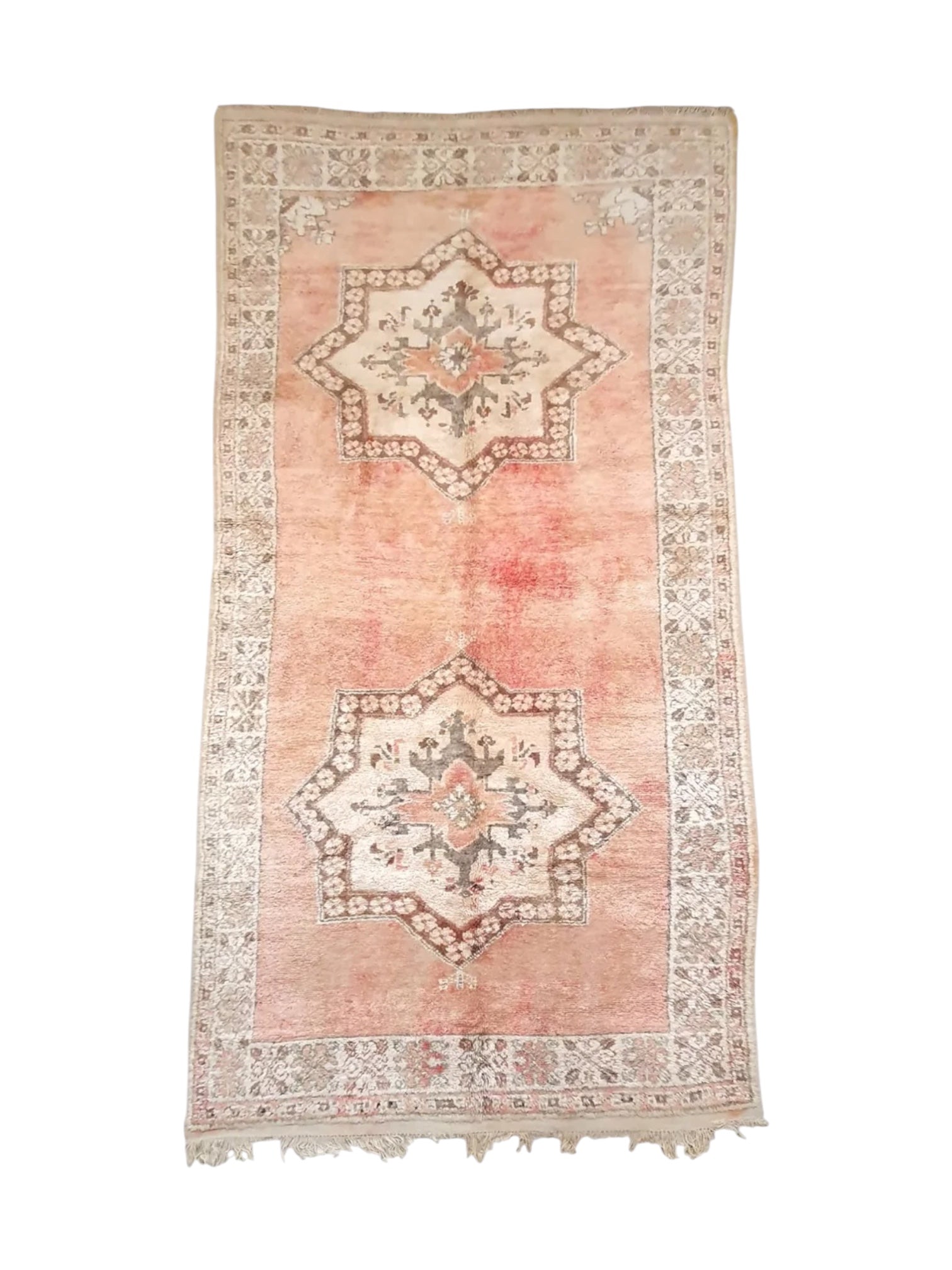 Vintage Moroccan Rug | 370cm x 168cm - Vintage Pink Boujaad