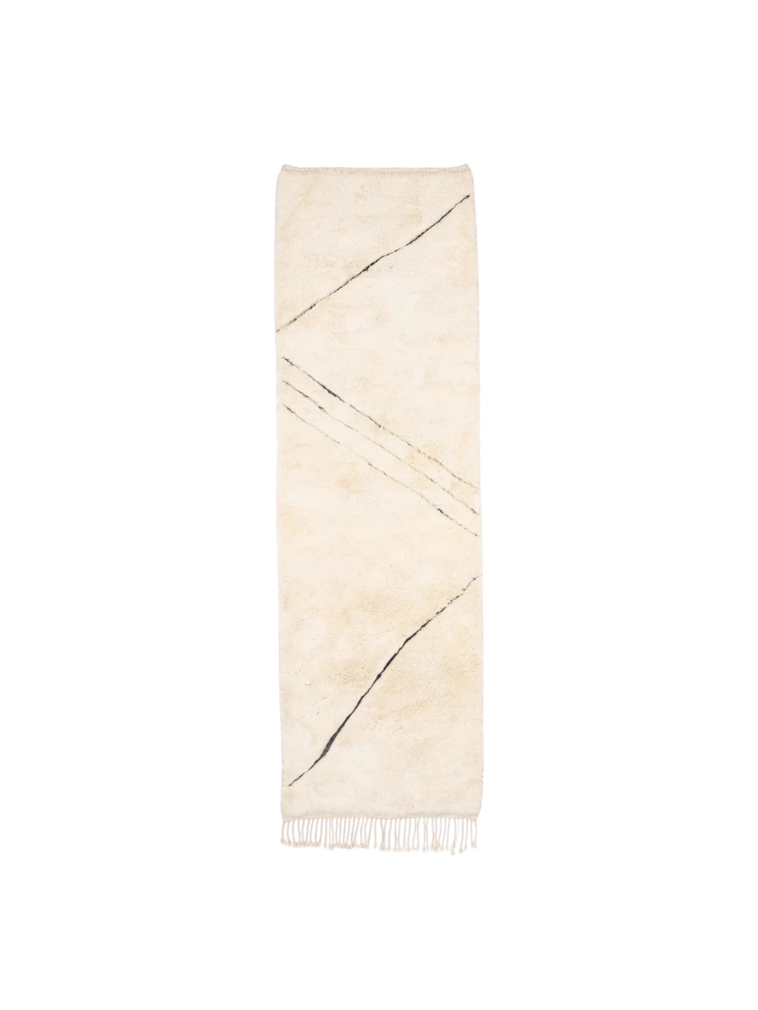 Contemporary Moroccan Runner | Villa Trace - White Marble
