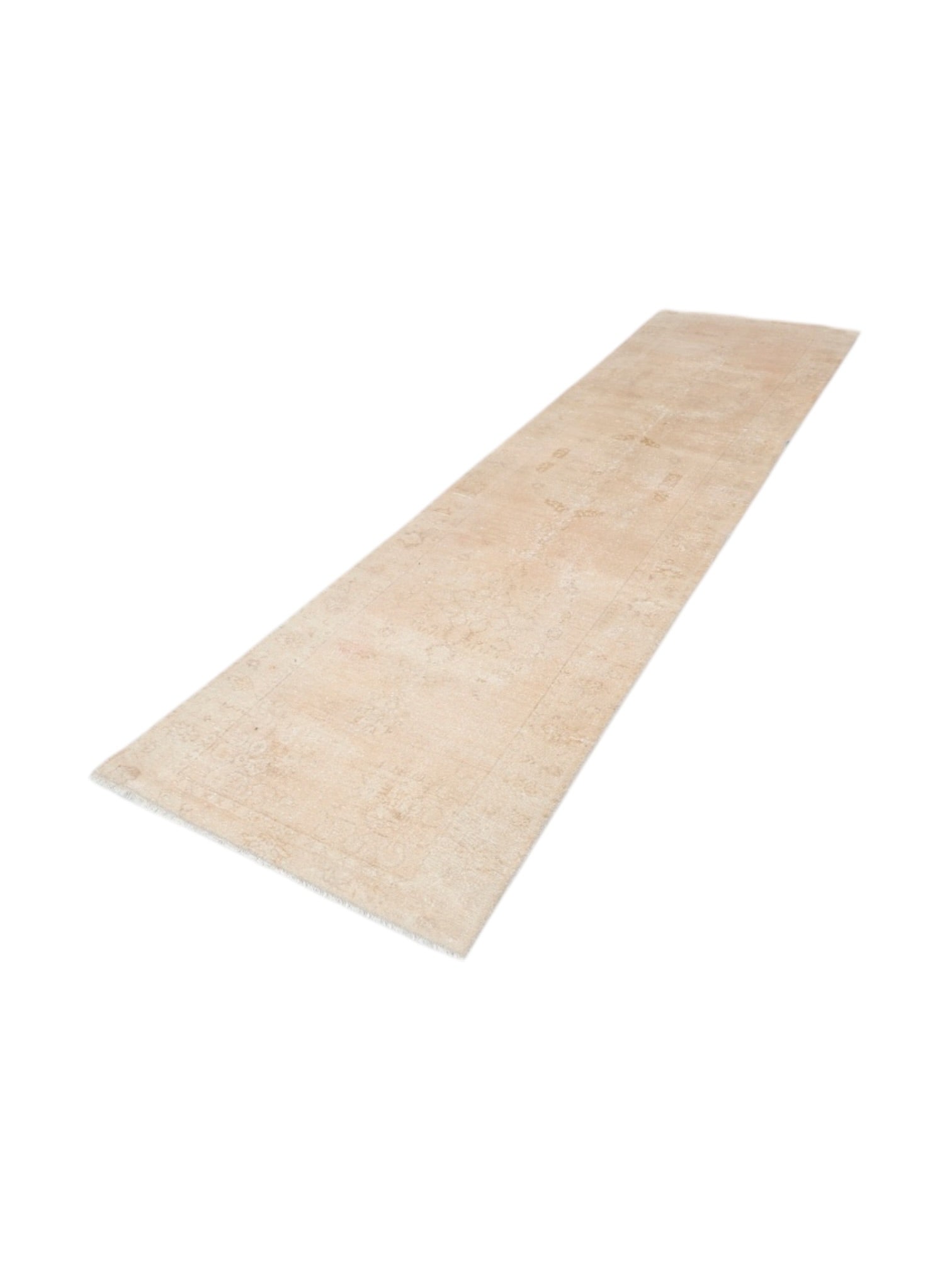 Vintage Turkish Rug - Champagne Bloom Oushak Runner (384 cm x 99 cm)