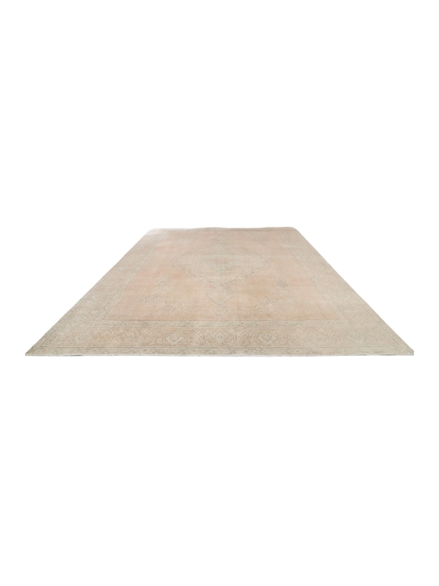 Oversized Neutral Vintage Turkish Rug - Twilight Bloom Oushak (387cm x 308cm)