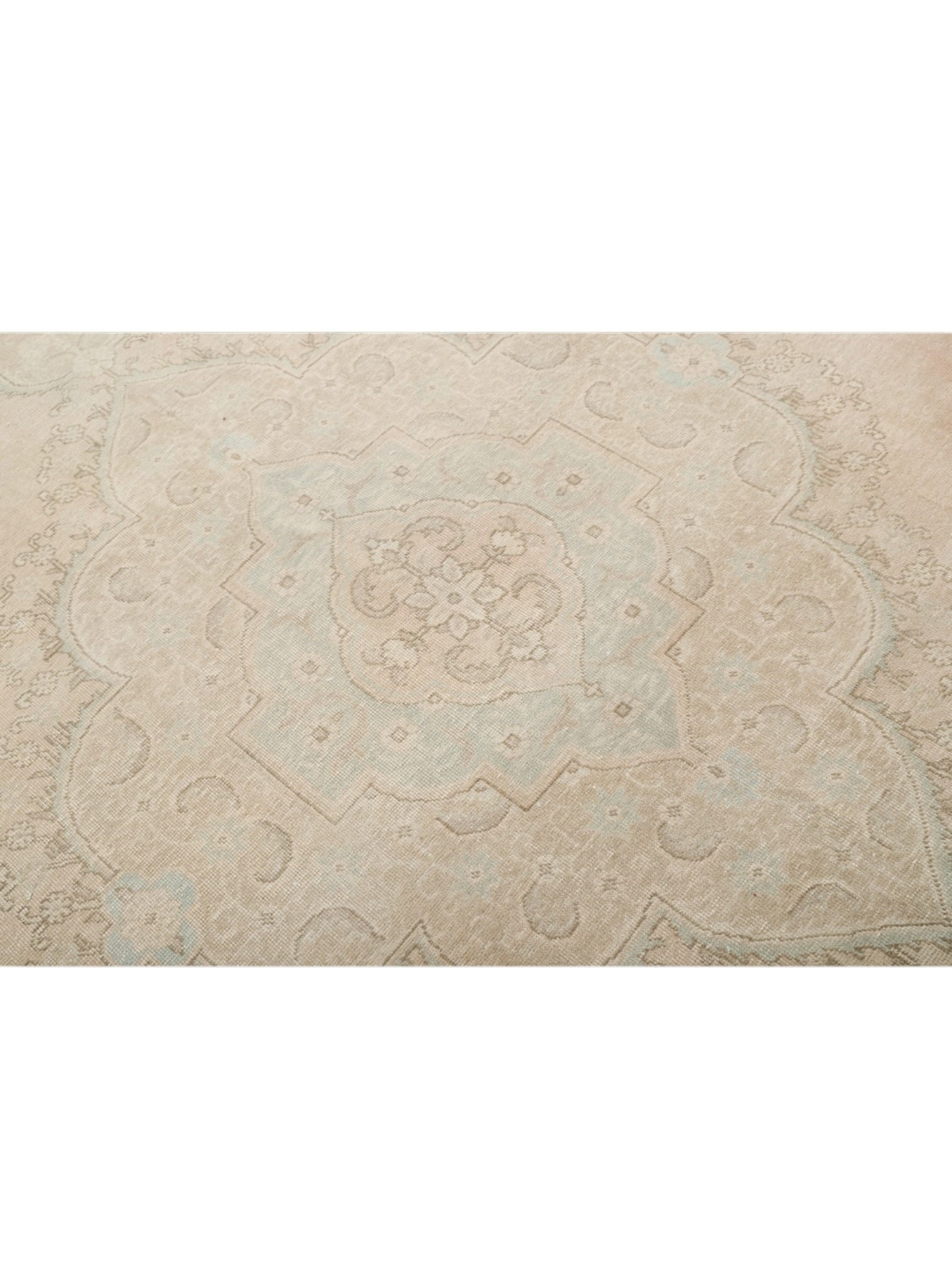 Oversized Neutral Vintage Turkish Rug - Twilight Bloom Oushak (387cm x 308cm)
