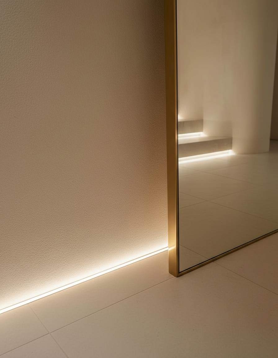 The Italia Arch - Solid Brass Floor Mirror